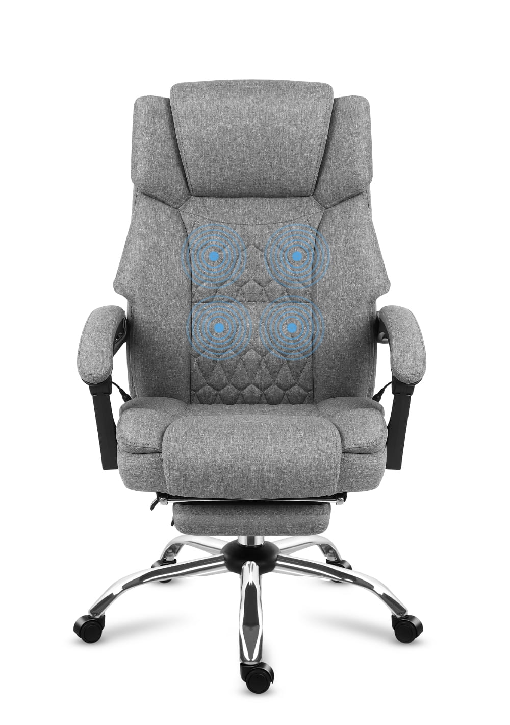 Fotel biurowy z masażem podnóżkiem Mark Adler Boss 6.0 Grey