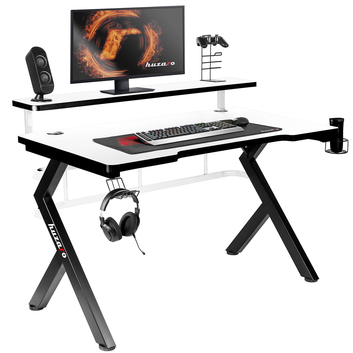 Biurko Gamingowe Huzaro Hero 5.0 White 120 cm OUTLET