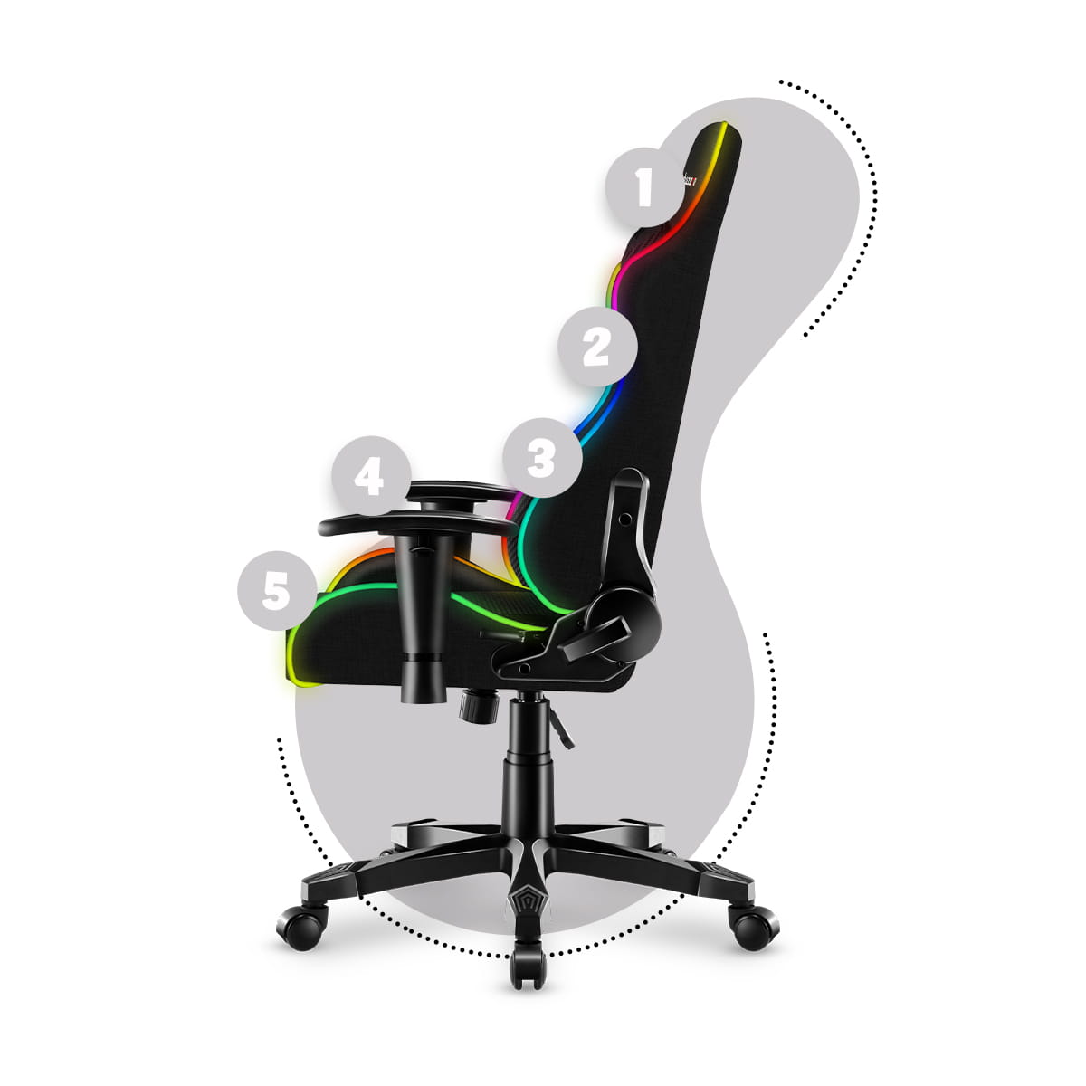 Fotel Gamingowy dla dziecka HUZARO RANGER 6.0 RGB Mesh OUTLET
