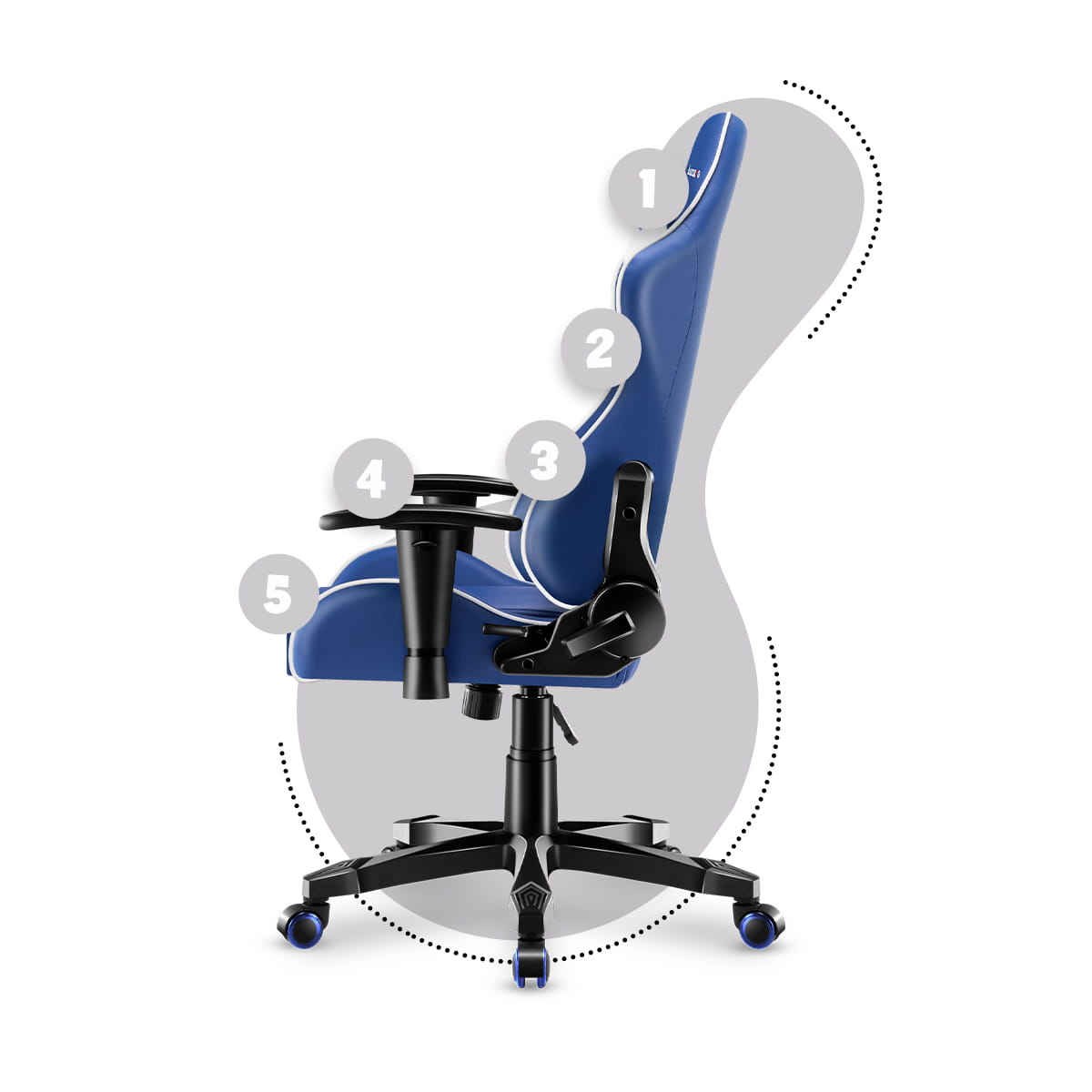 Fotel Gamingowy dla dziecka HUZARO RANGER 6.0 Blue OUTLET