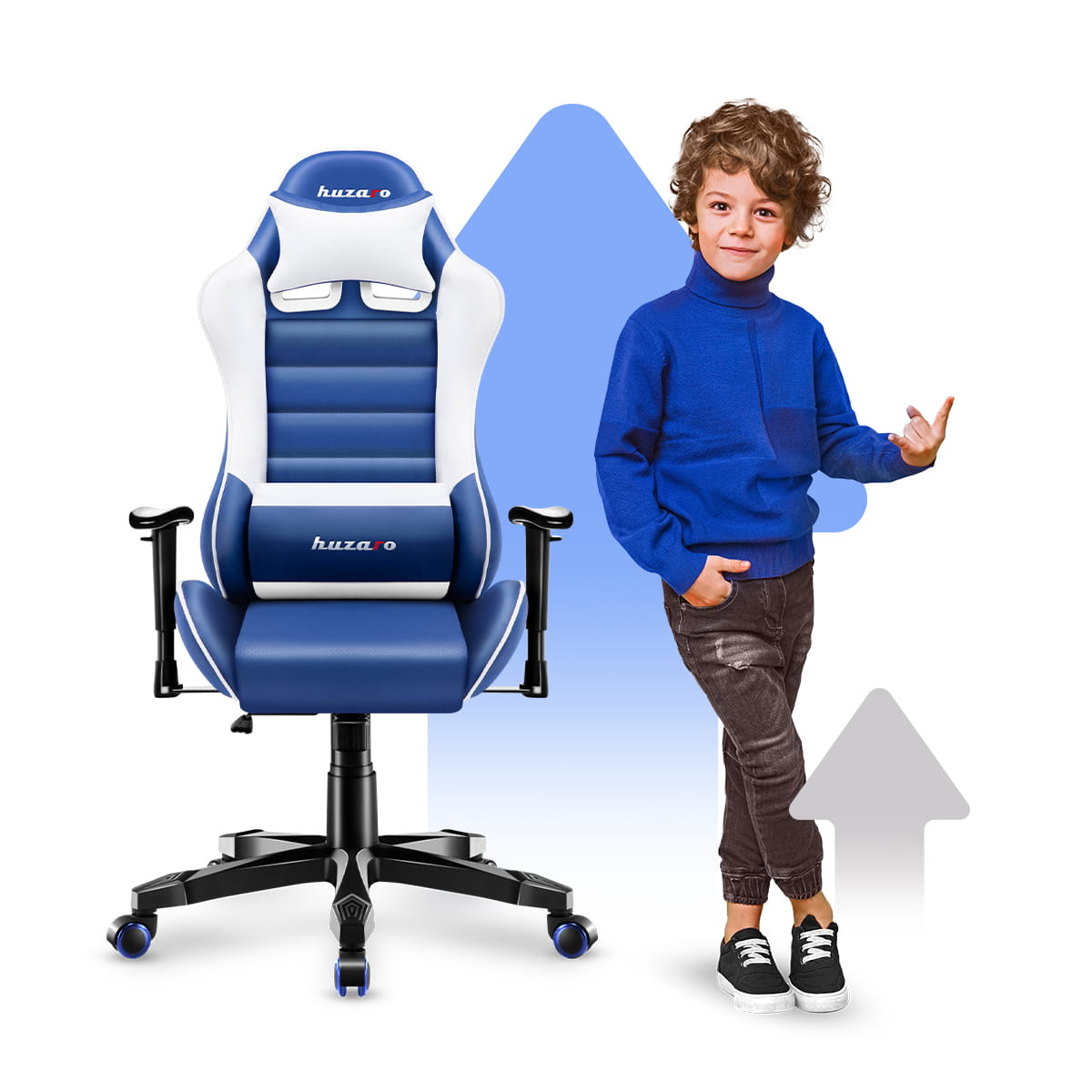 Fotel Gamingowy dla dziecka HUZARO RANGER 6.0 Blue OUTLET