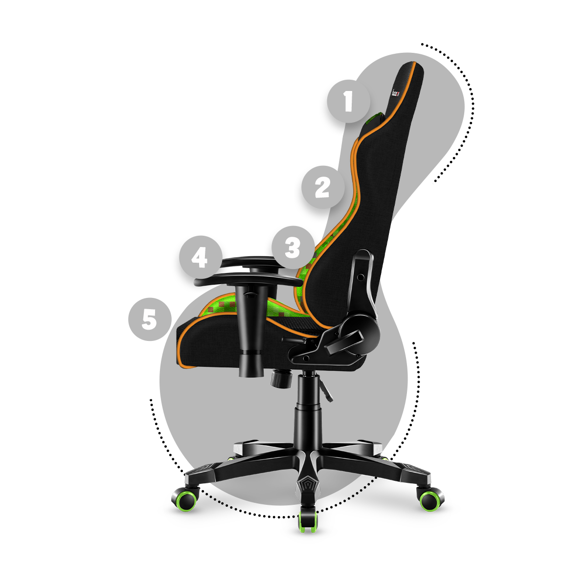 Fotel Gamingowy dla dziecka HUZARO RANGER 6.0 Pixel Mesh OUTLET