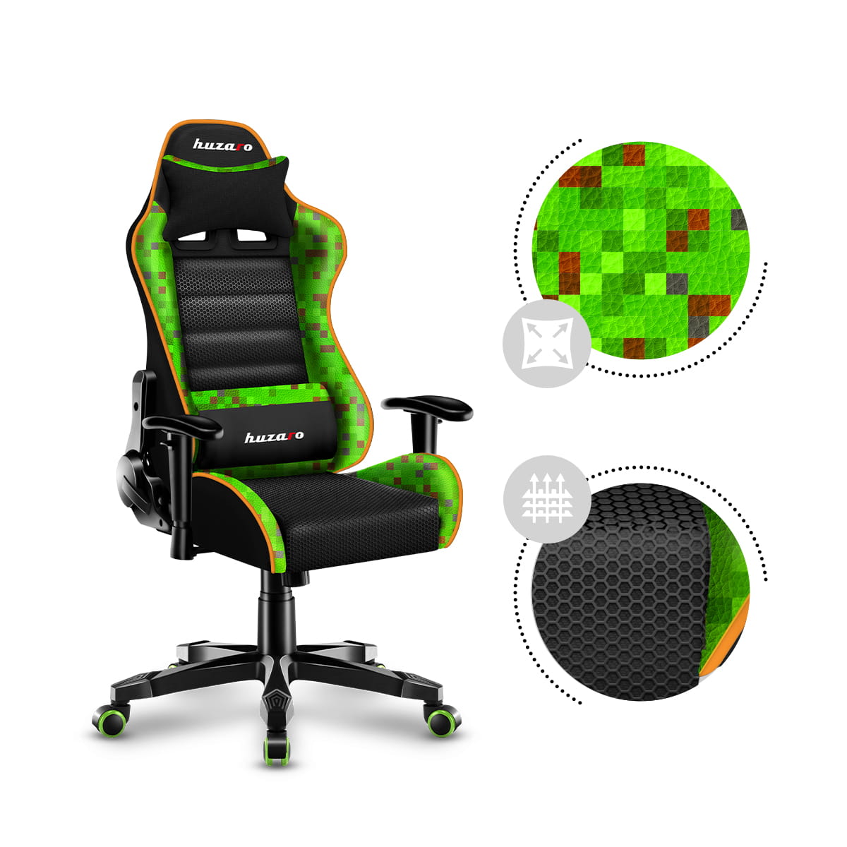 Fotel Gamingowy dla dziecka HUZARO RANGER 6.0 Pixel Mesh OUTLET