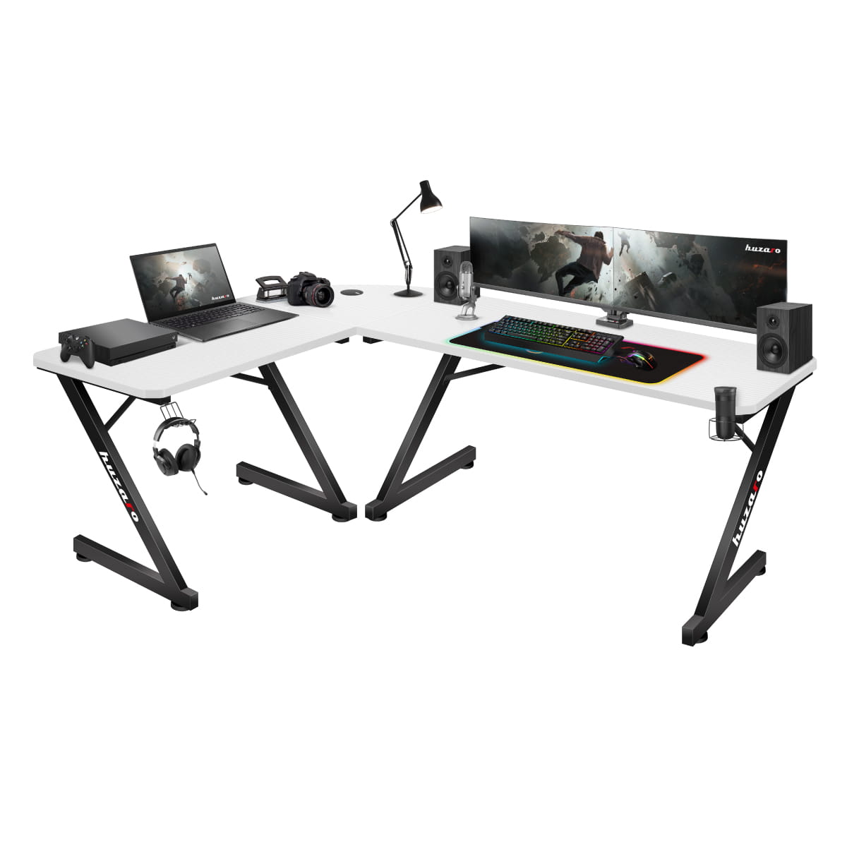 Biurko Gamingowe Huzaro Hero 7.0 White 154 cm OUTLET