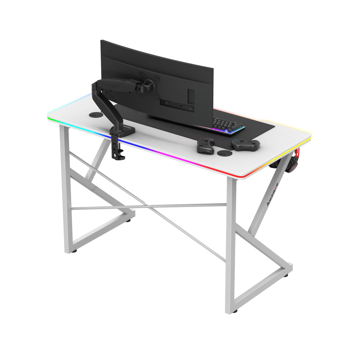 Biurko Gamingowe Huzaro Hero 1.7 RGB White 120 cm OUTLET