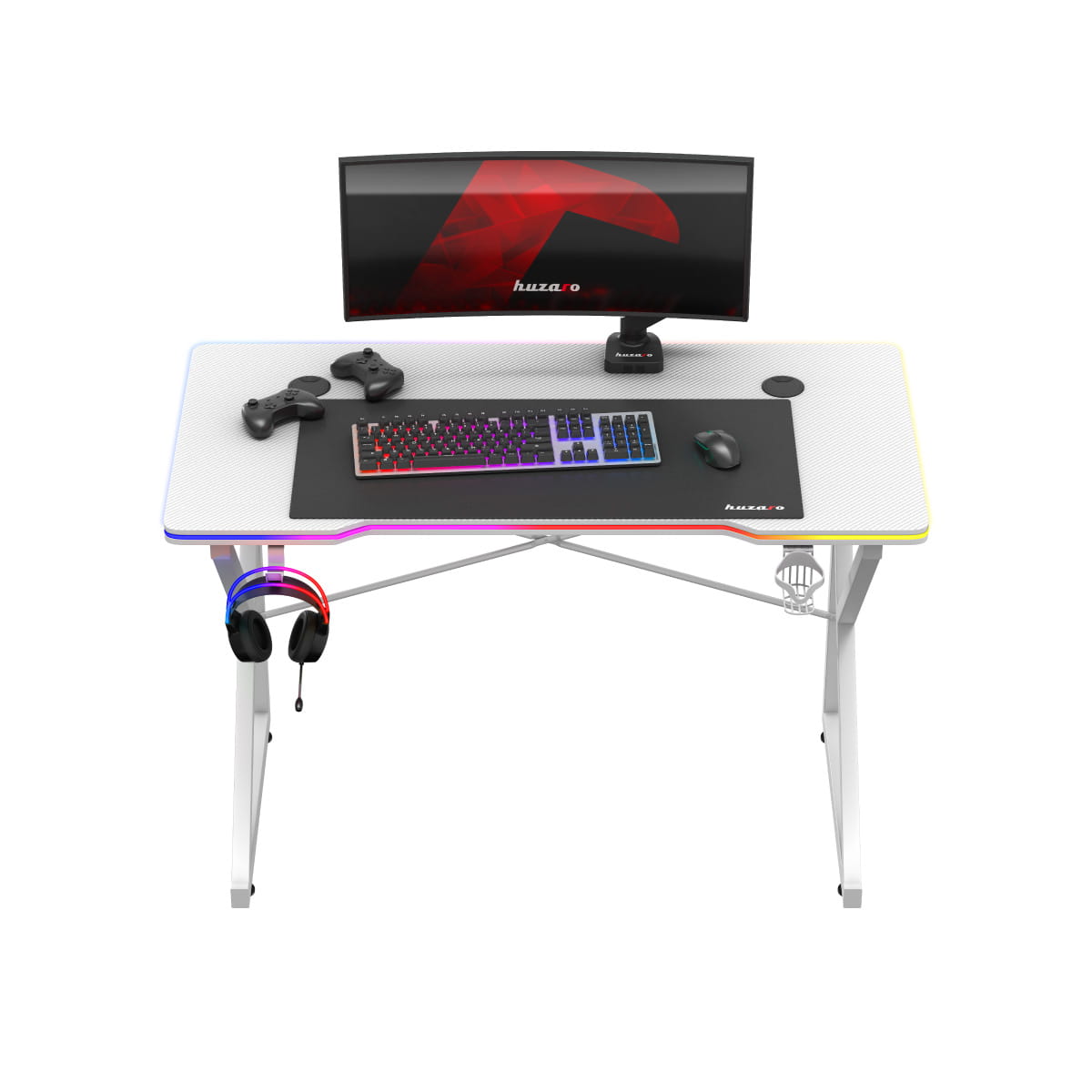 Biurko Gamingowe Huzaro Hero 1.7 RGB White 120 cm OUTLET