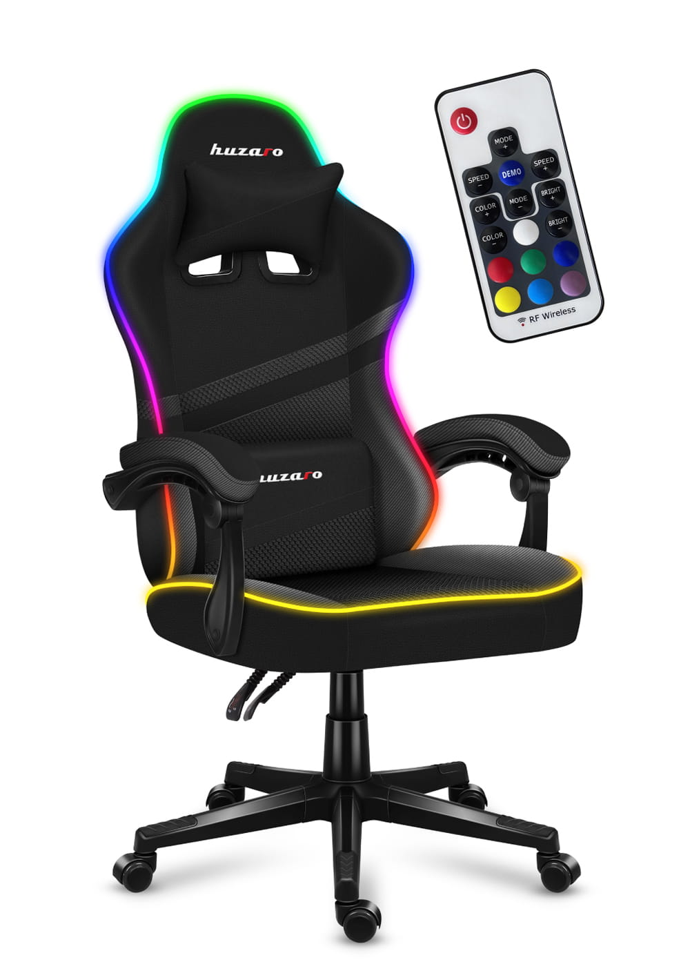 Fotel Gamingowy Huzaro FORCE 4.4 RGB Black Mesh OUTLET