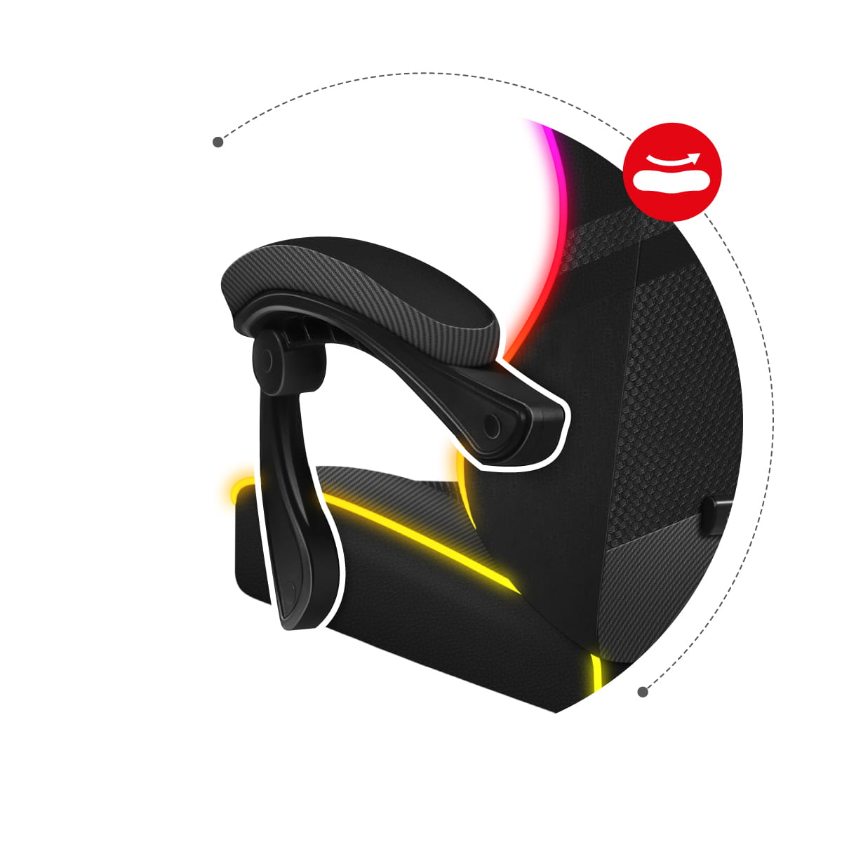 Fotel Gamingowy Huzaro FORCE 4.4 RGB Black Mesh OUTLET