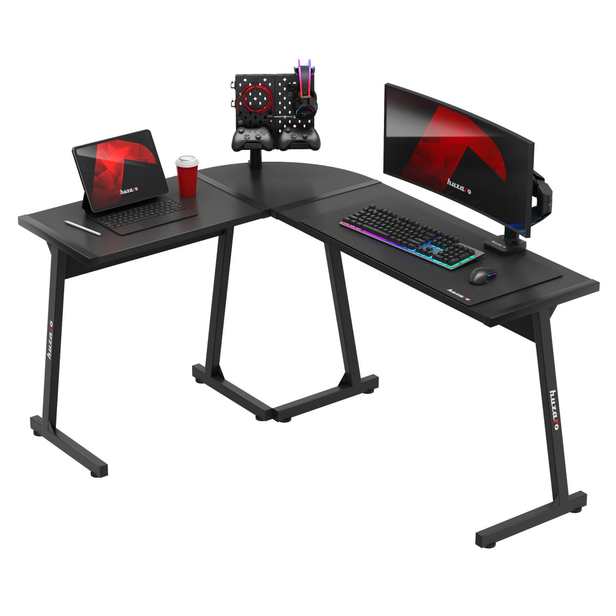 Biurko Gamingowe Huzaro Hero 6.0 Black 147 cm OUTLET