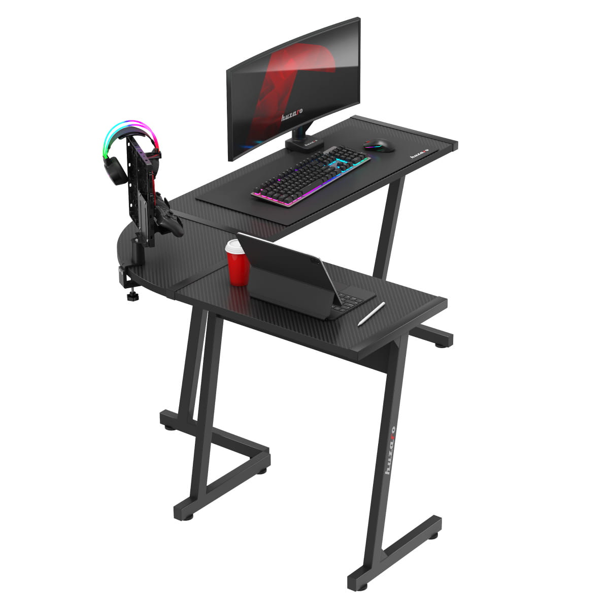 Biurko Gamingowe Huzaro Hero 6.0 Black 147 cm OUTLET