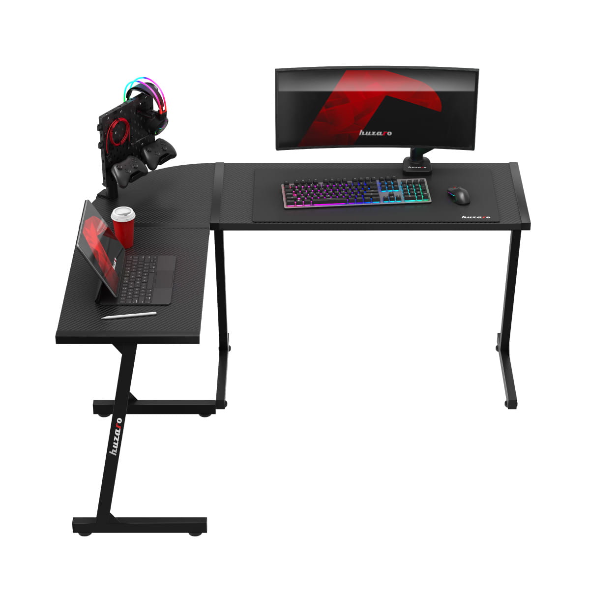 Biurko Gamingowe Huzaro Hero 6.0 Black 147 cm OUTLET