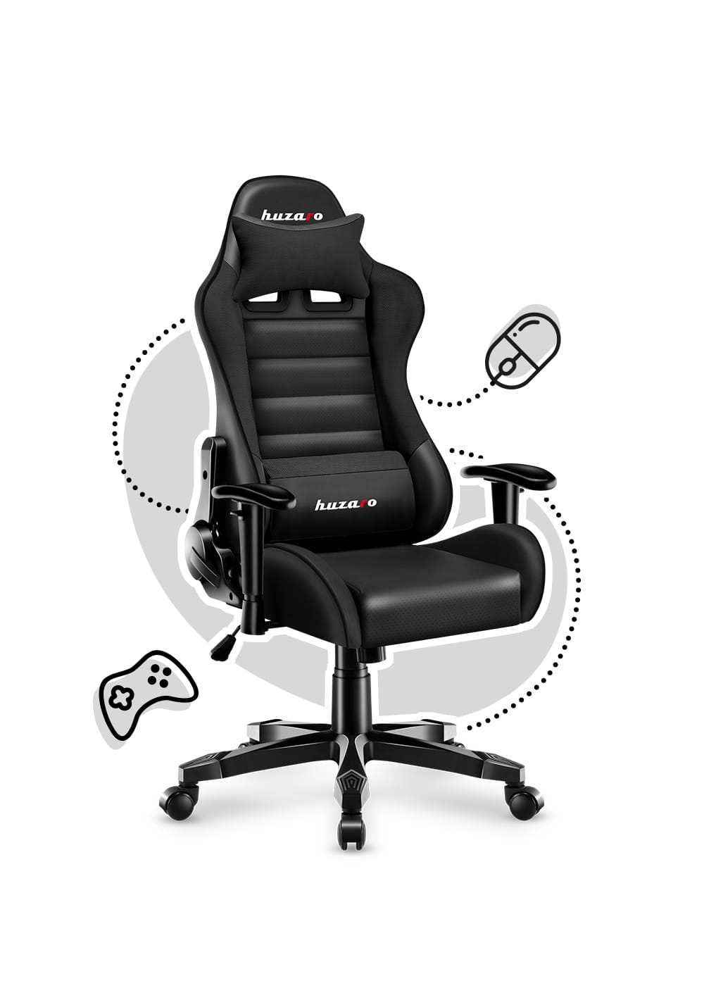 Fotel Gamingowy dla dziecka Huzaro RANGER 6.0 Black OUTLET