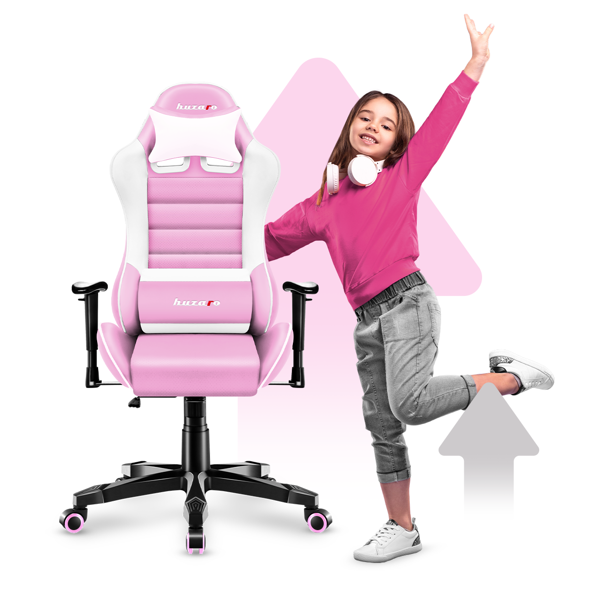 Fotel Gamingowy dla dziecka Huzaro RANGER 6.0 Pink OUTLET