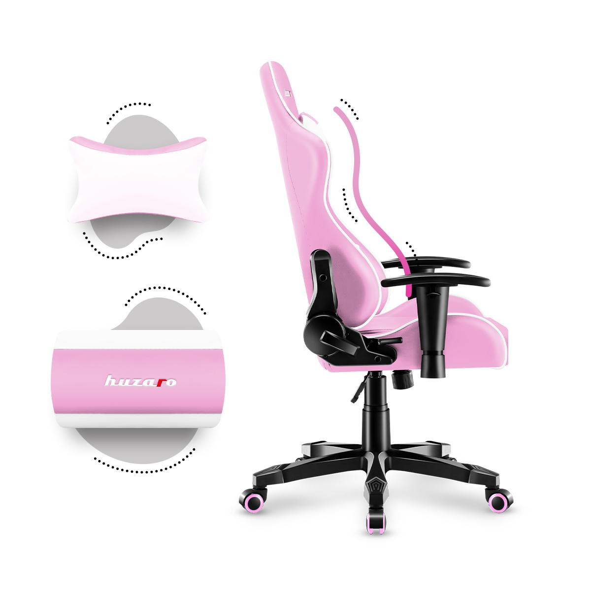 Fotel Gamingowy dla dziecka Huzaro RANGER 6.0 Pink OUTLET