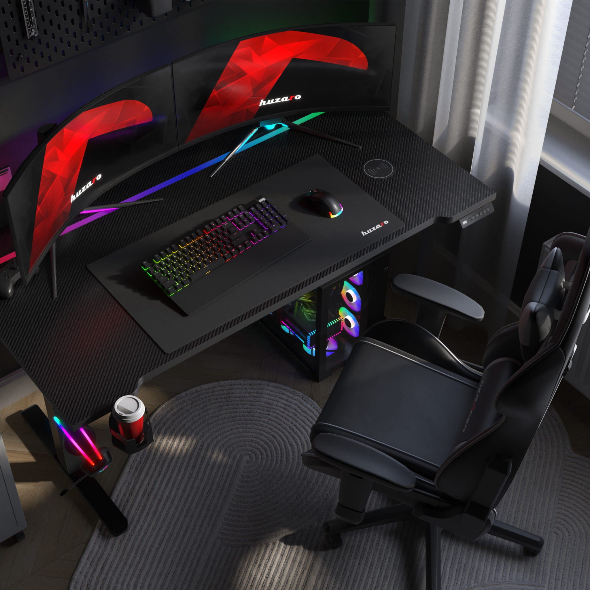 Biurko elektryczne Huzaro Hero 8.7 RGB LED 140 cm