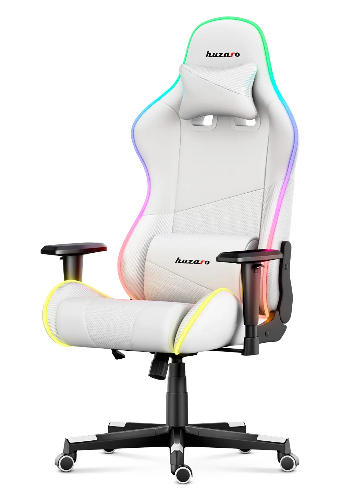 Fotel Gamingowy HUZARO FORCE 6.2  White RGB LED