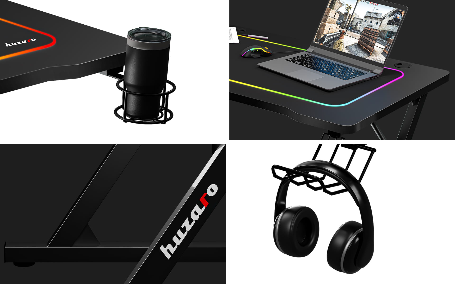 Biurko Gamingowe Huzaro Hero 1.8 Black 100 cm OUTLET