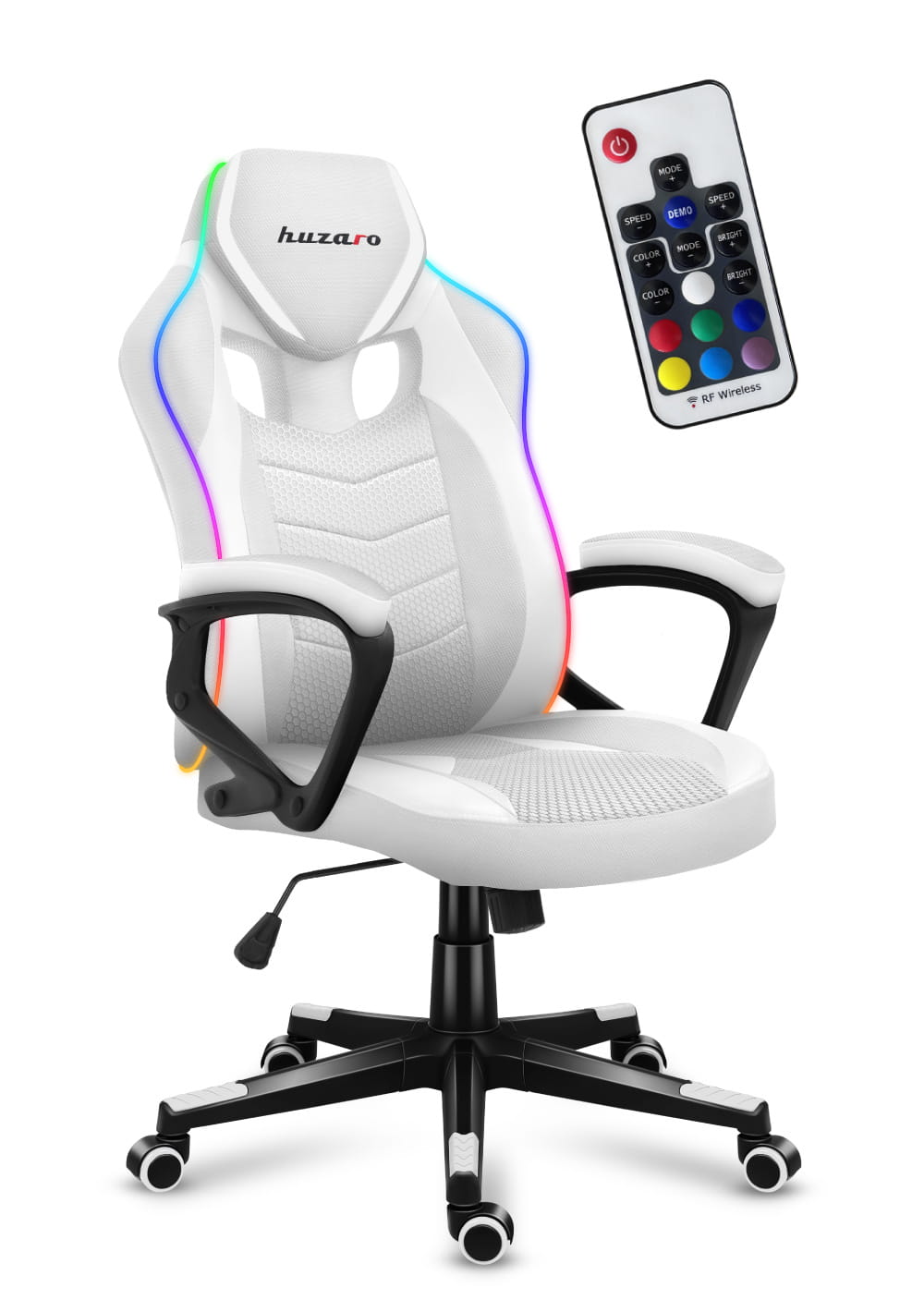 Fotel Gamingowy Huzaro Force 2.5 RGB White Mesh OUTLET