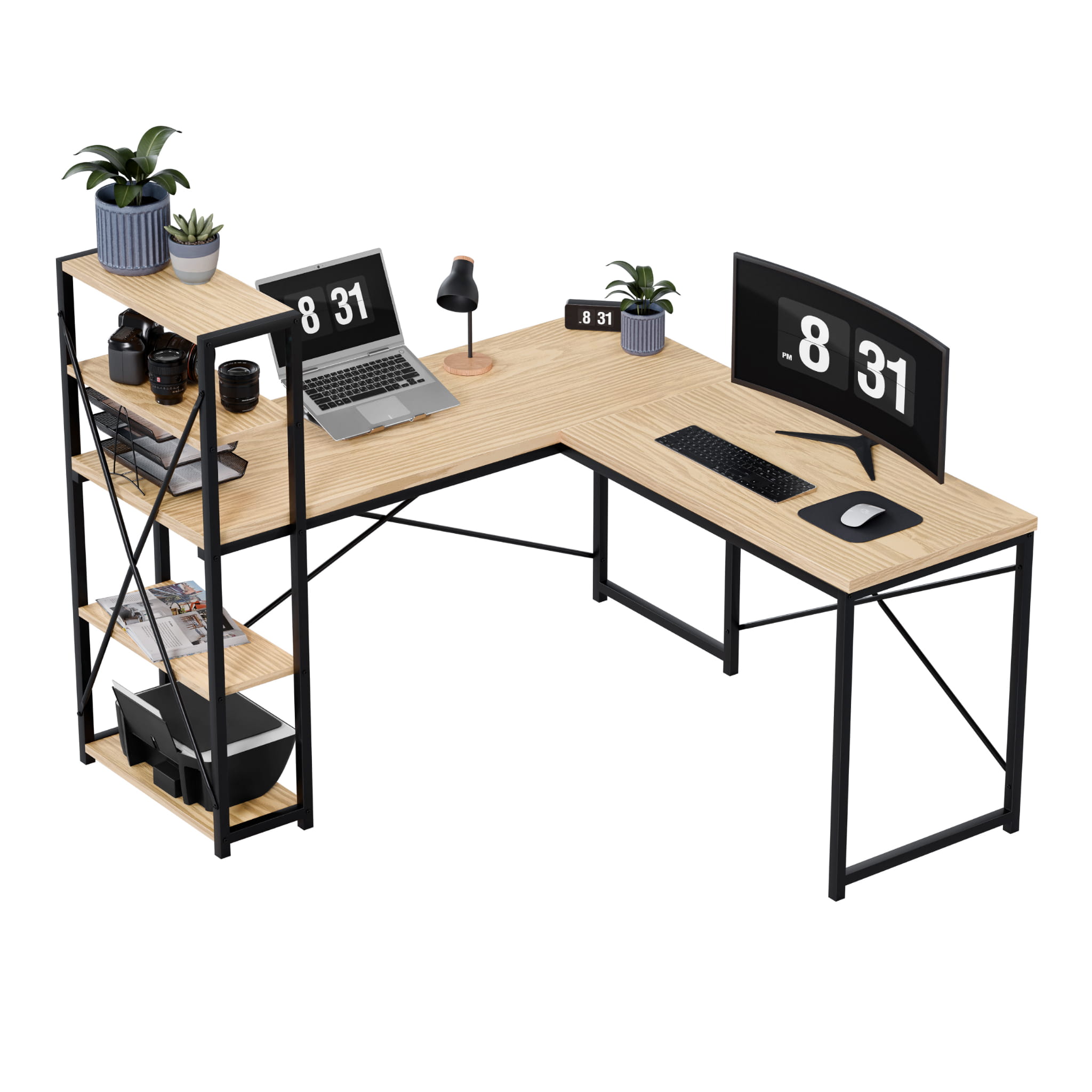 Biurko narożne z półkami Mark Adler Leader 5.9 Craft 145 cm