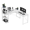 Biurko narożne z półkami Mark Adler Leader 5.9 White 145 cm