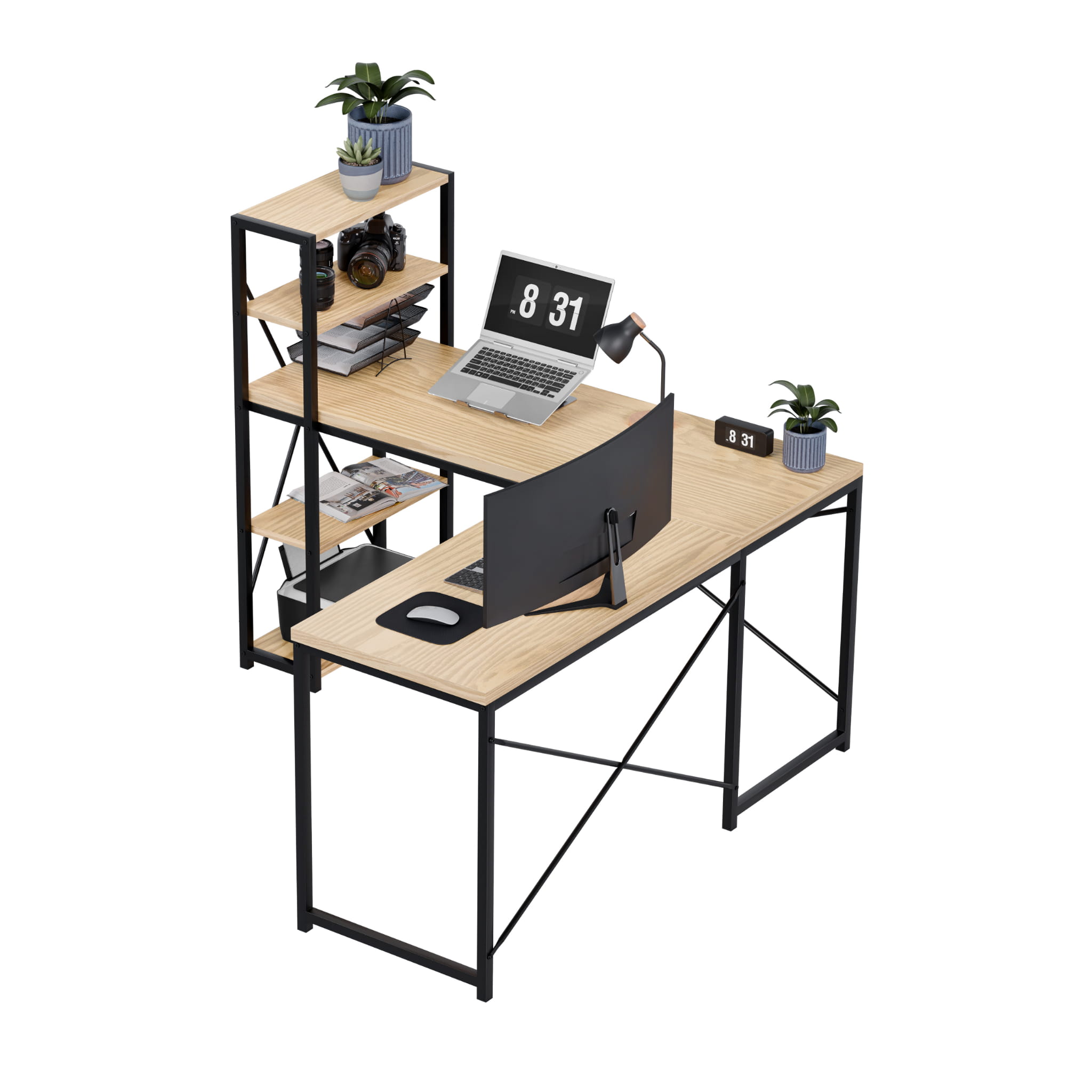 Biurko narożne z półkami Mark Adler Leader 5.9 Craft 145 cm OUTLET