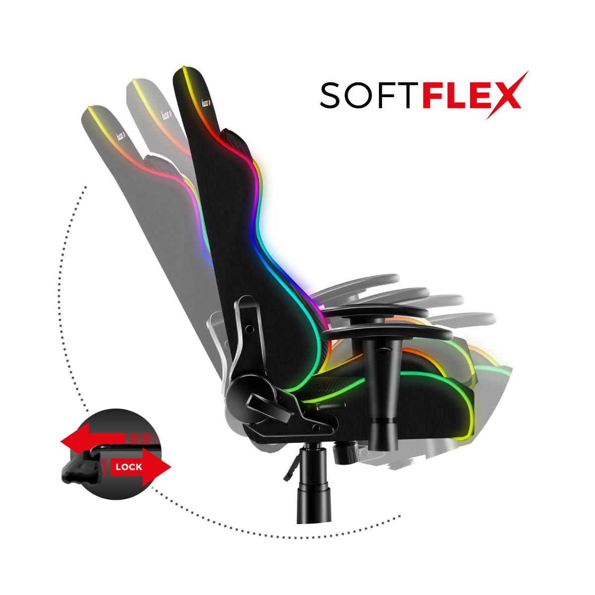 Fotel Gamingowy dla dziecka HUZARO RANGER 6.0 RGB Mesh