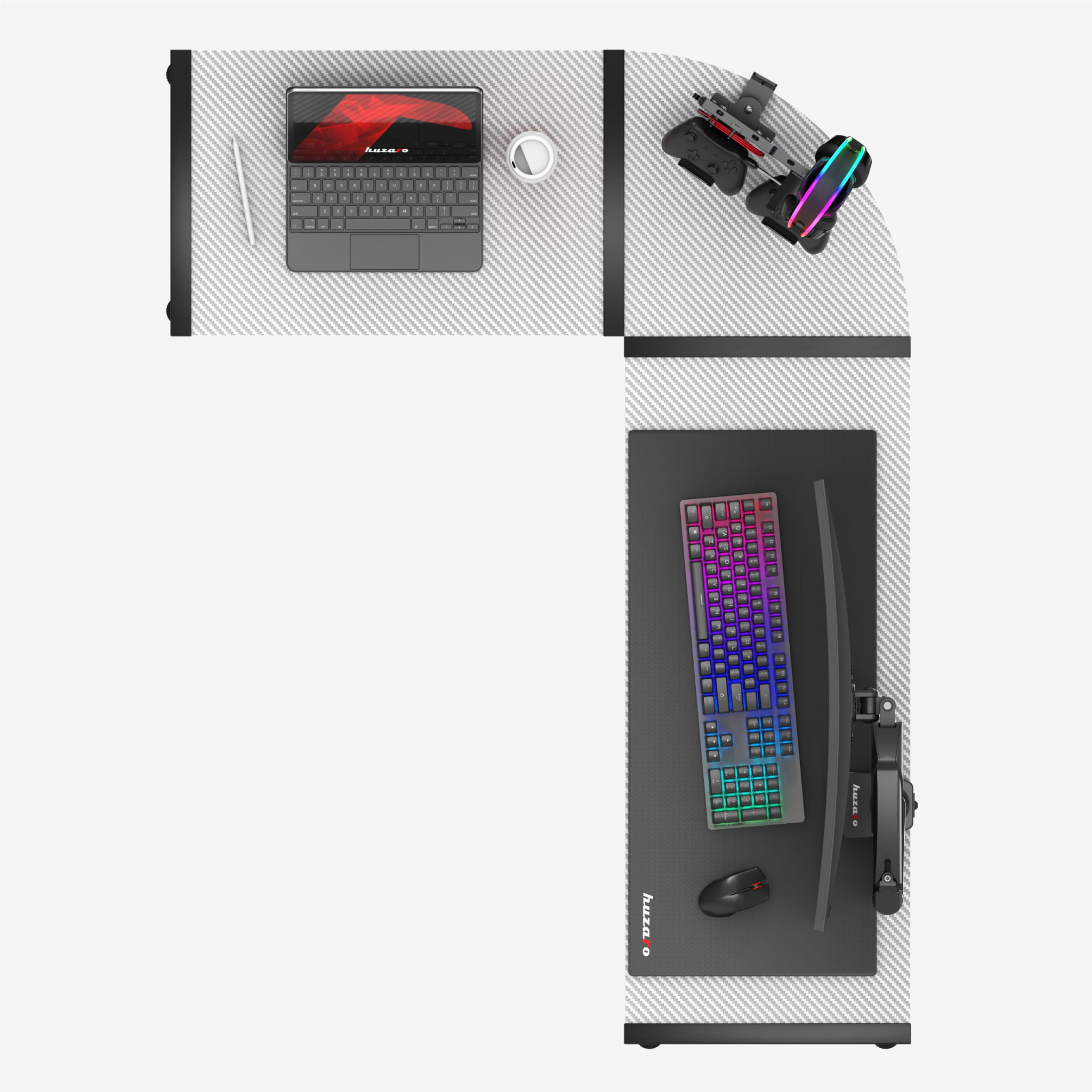 Biurko Gamingowe Huzaro Hero 6.0 White 147 cm