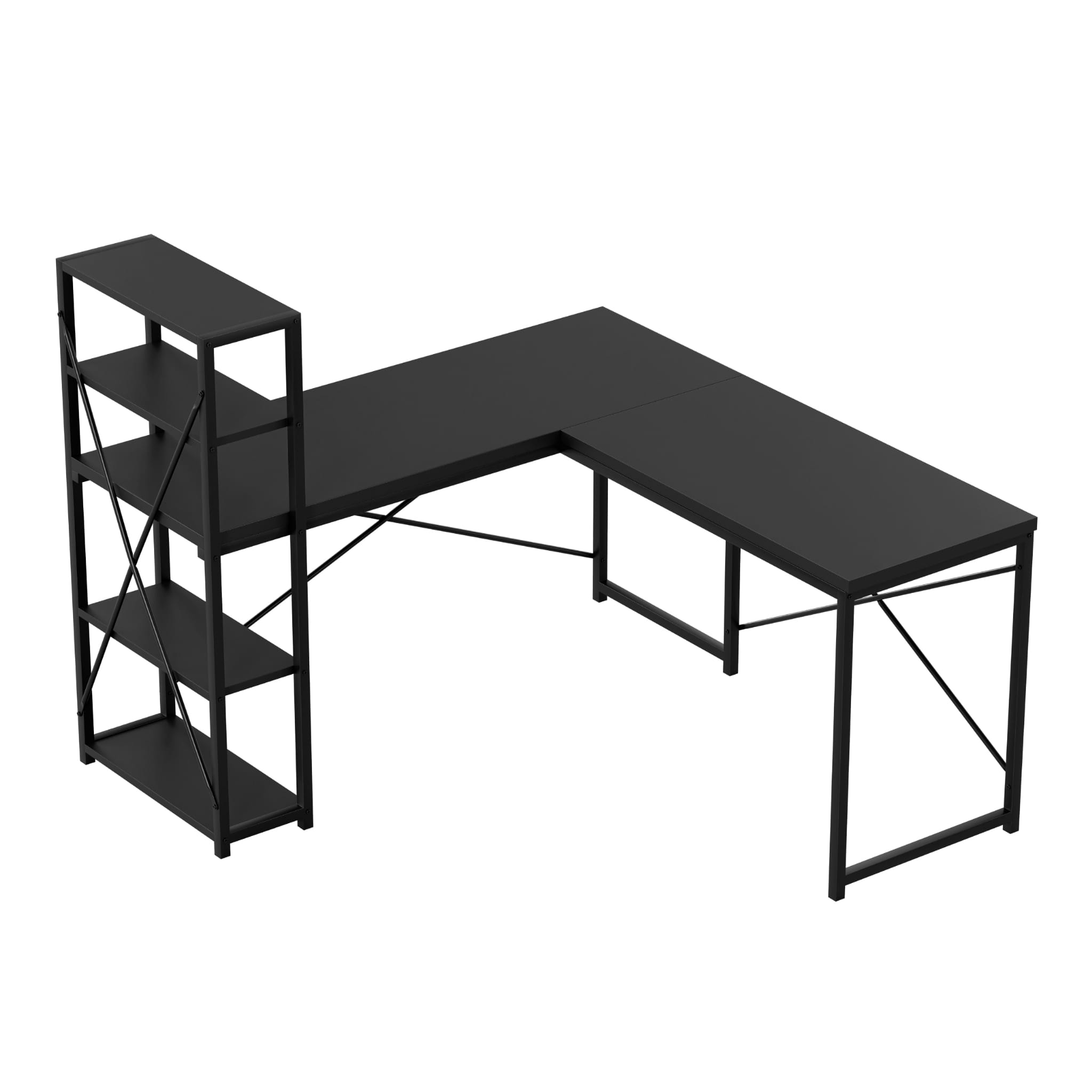 Biurko narożne z półkami Mark Adler Leader 5.9 Black 145 cm OUTLET