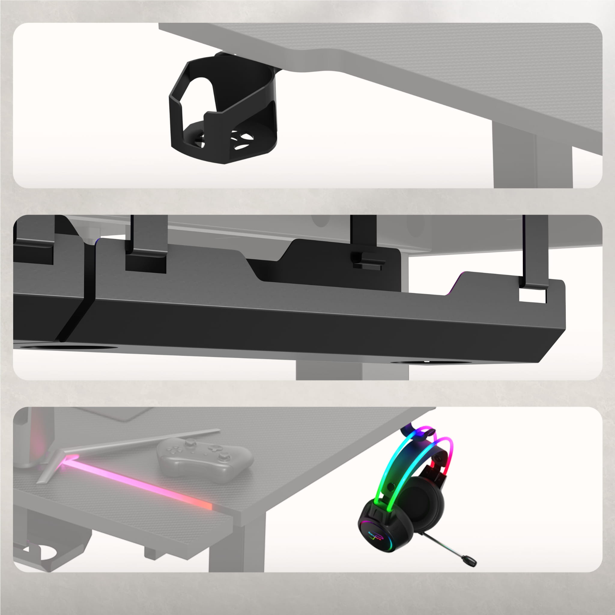 Biurko elektryczne Huzaro Hero 8.7 RGB LED 140 cm