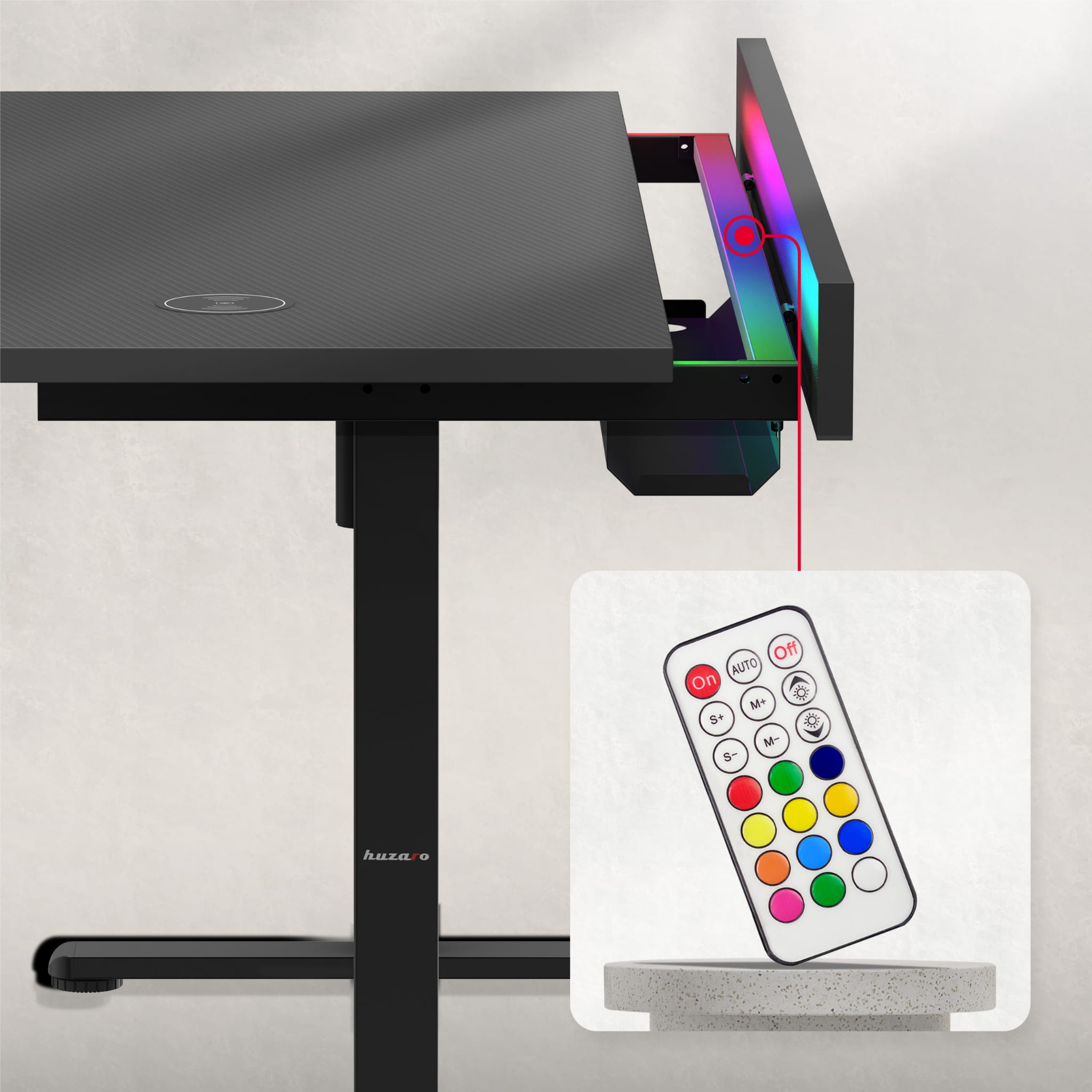 Biurko elektryczne Huzaro Hero 8.7 RGB LED 140 cm