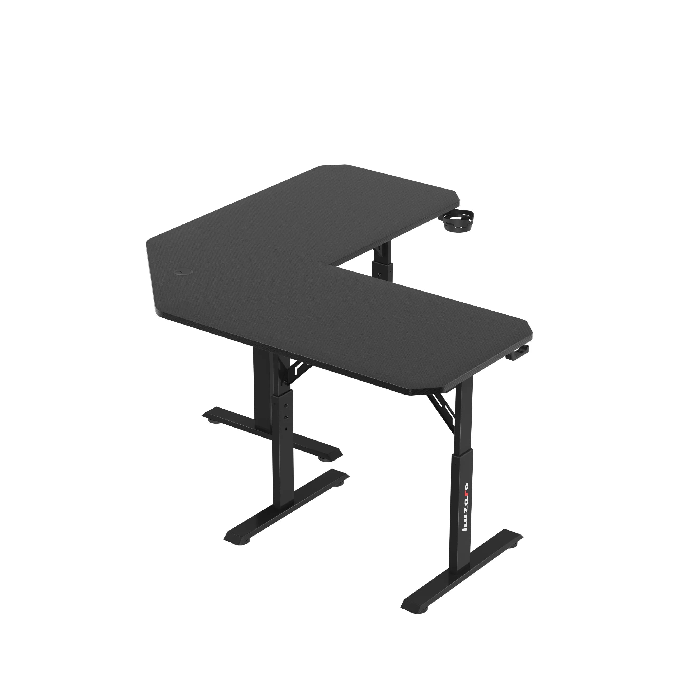 Biurko gamingowe narożne z regulacją wysokości Huzaro Hero 7.3 Black