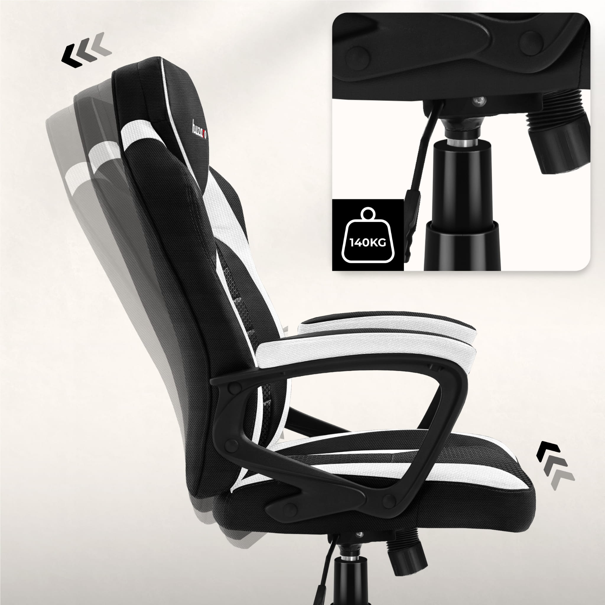 Fotel Gamingowy Huzaro Force 2.5 White Mesh