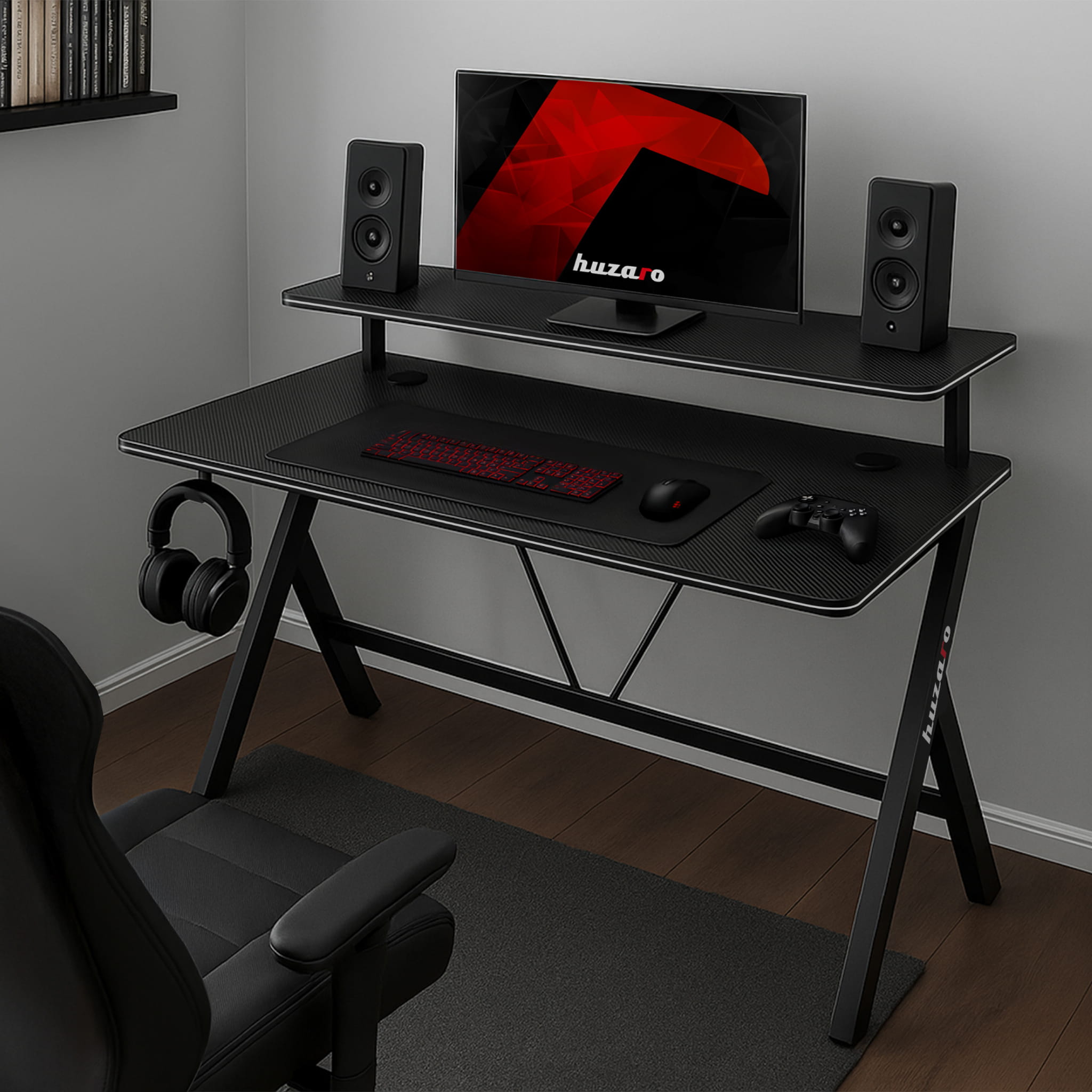 Biurko gamingowe 120 cm Huzaro Hero 1.9 Black