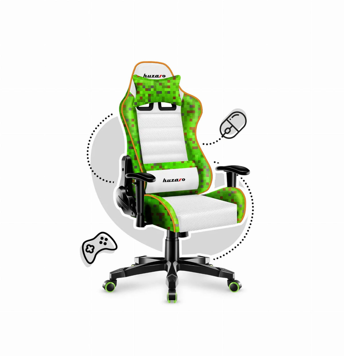 Fotel gamingowy dla dziecka Huzaro Ranger 6.0 Pixel White OUTLET