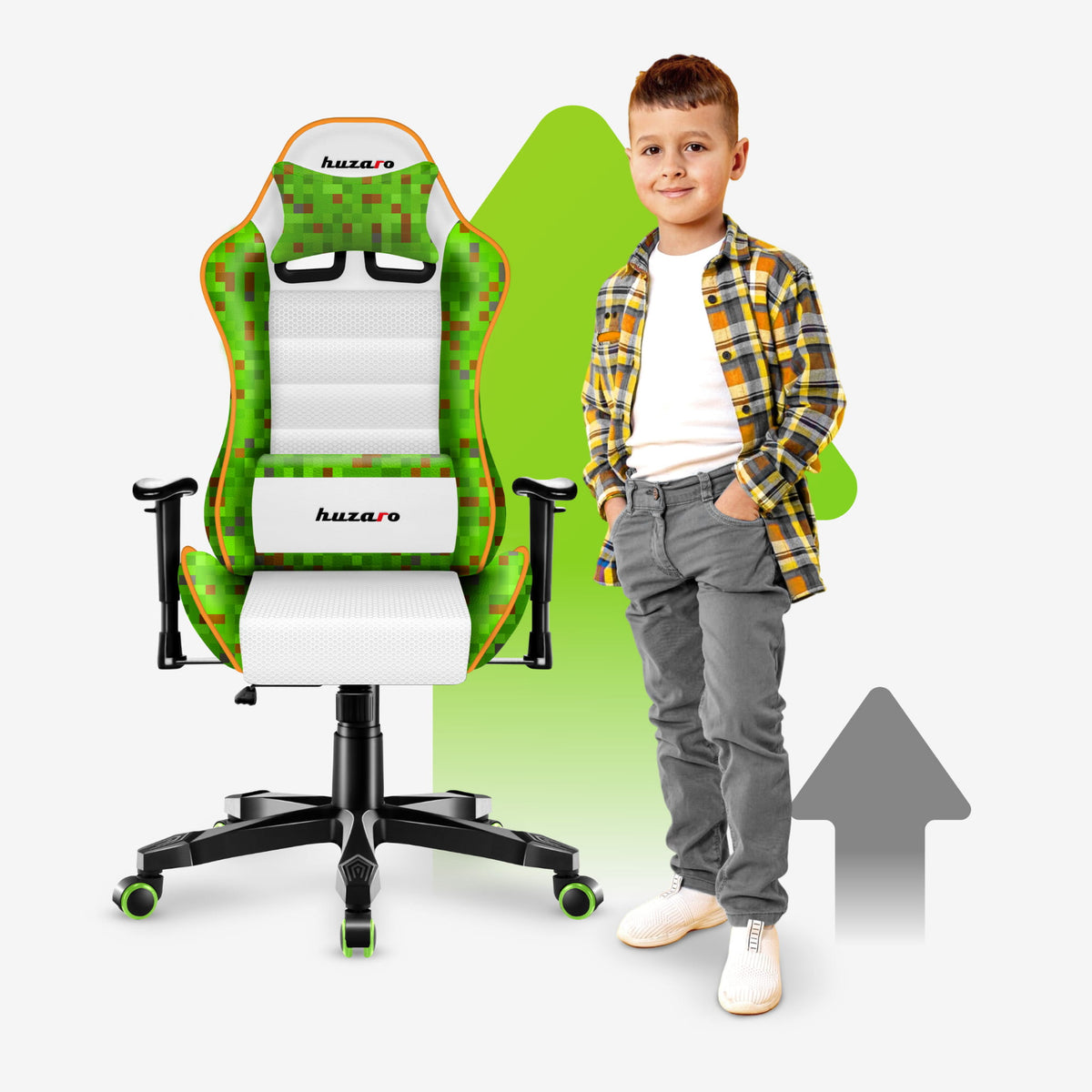 Fotel gamingowy dla dziecka Huzaro Ranger 6.0 Pixel White OUTLET