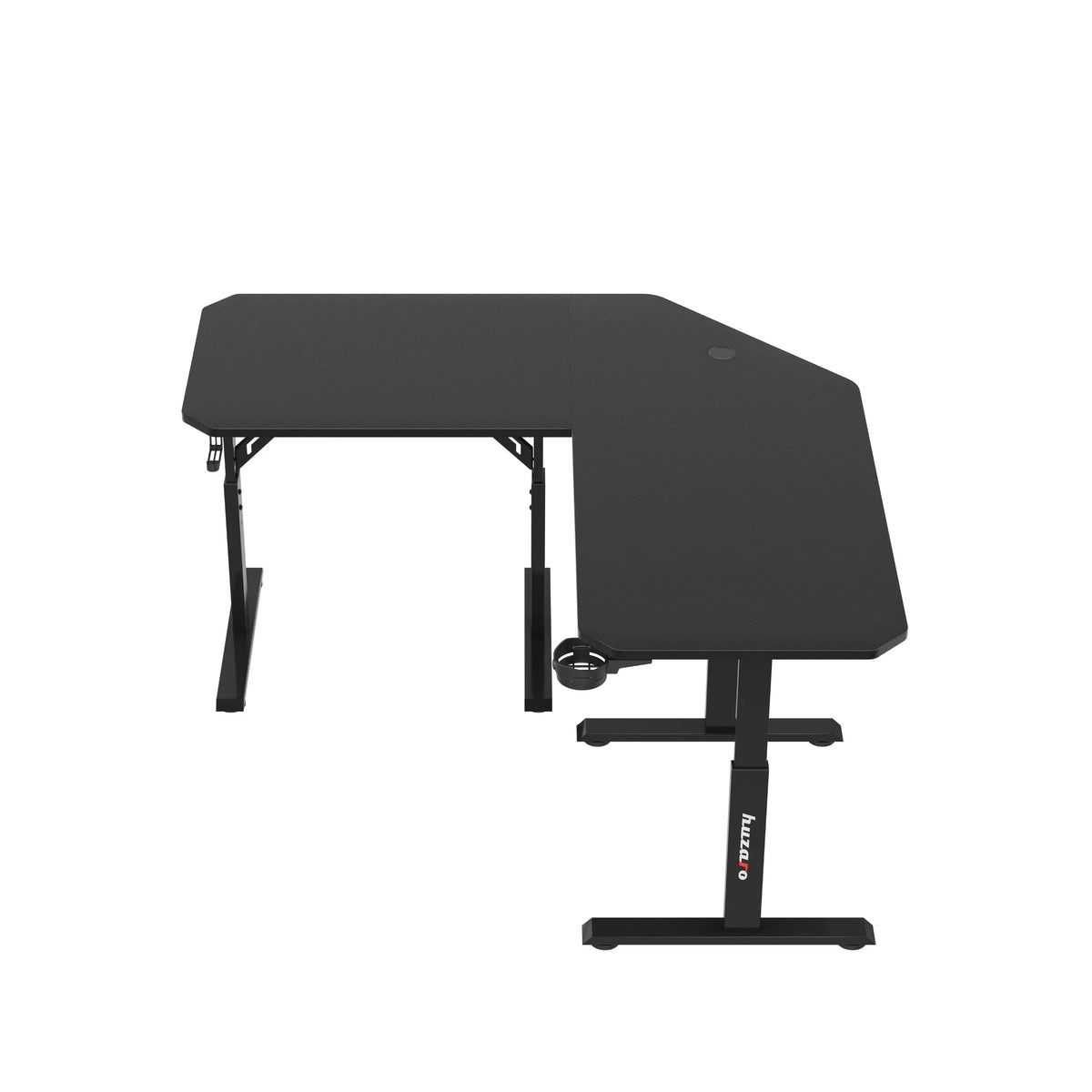 Biurko gamingowe narożne z regulacją wysokości Huzaro Hero 7.3 Black OUTLET