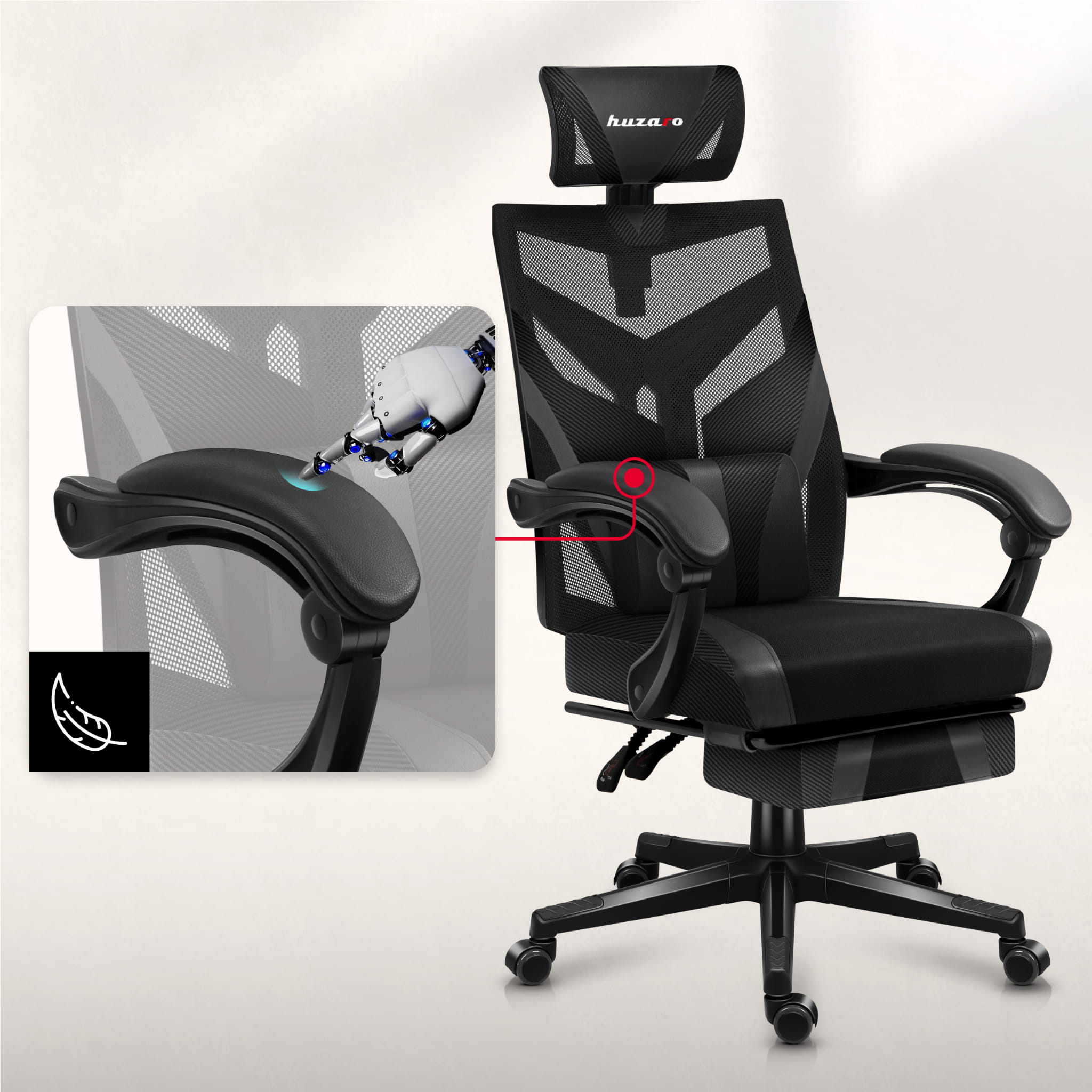 Fotel Gamingowy HUZARO COMBAT 5.0 Black