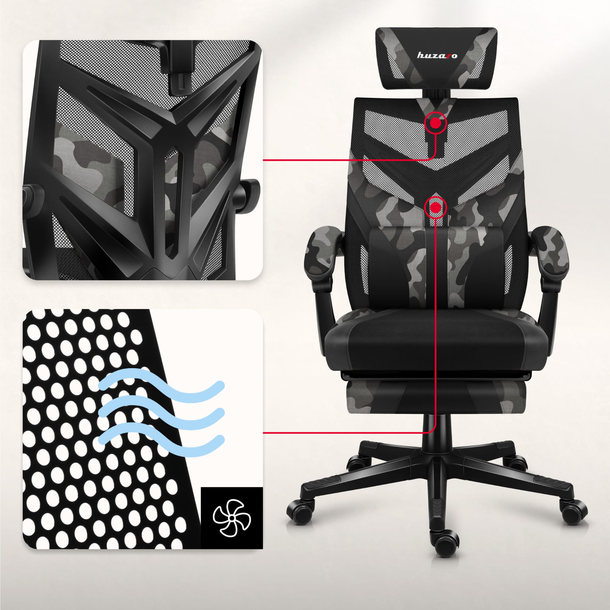 Fotel Gamingowy Huzaro Combat 5.0 Camo