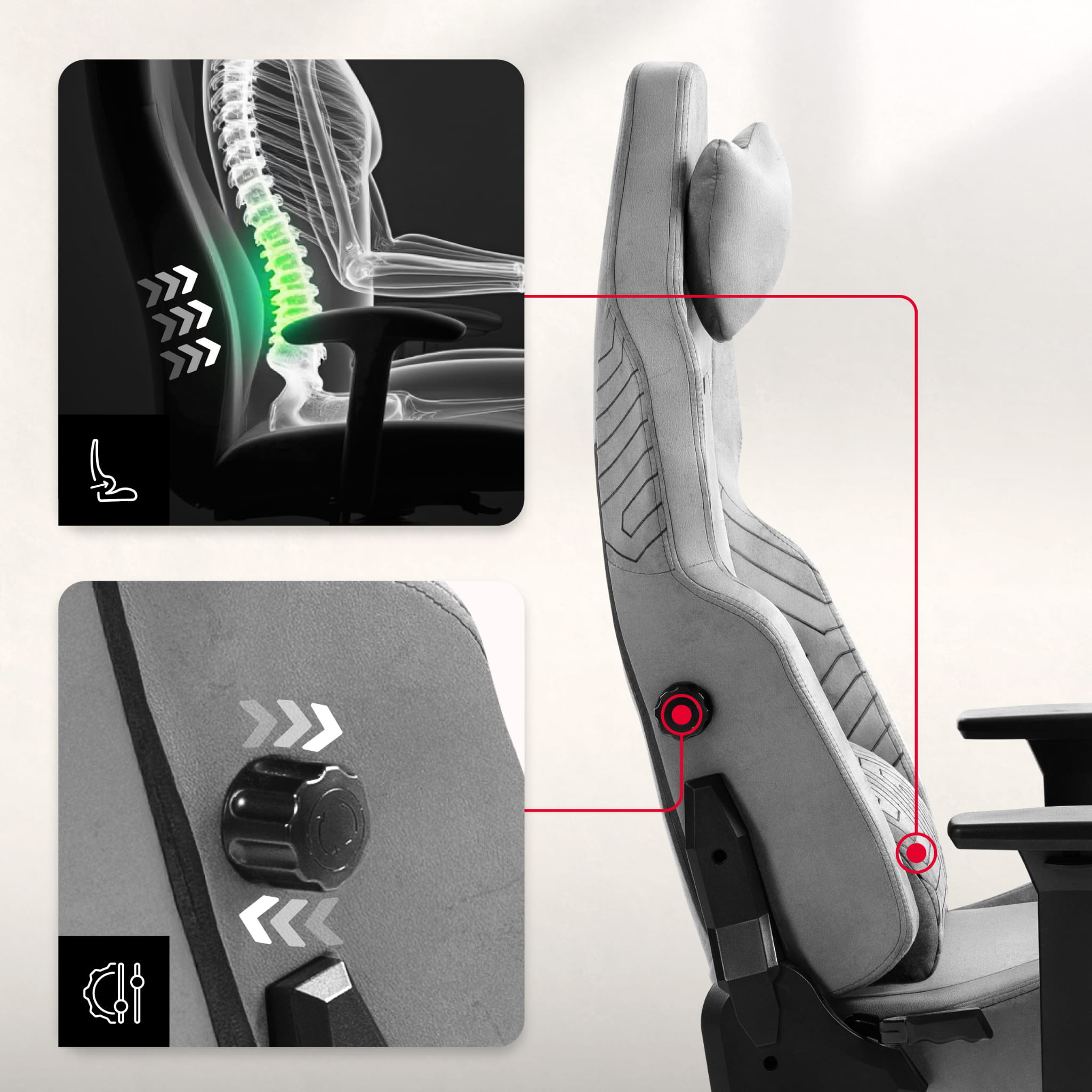Fotel Gamingowy HUZARO FORCE 8.1 Grey