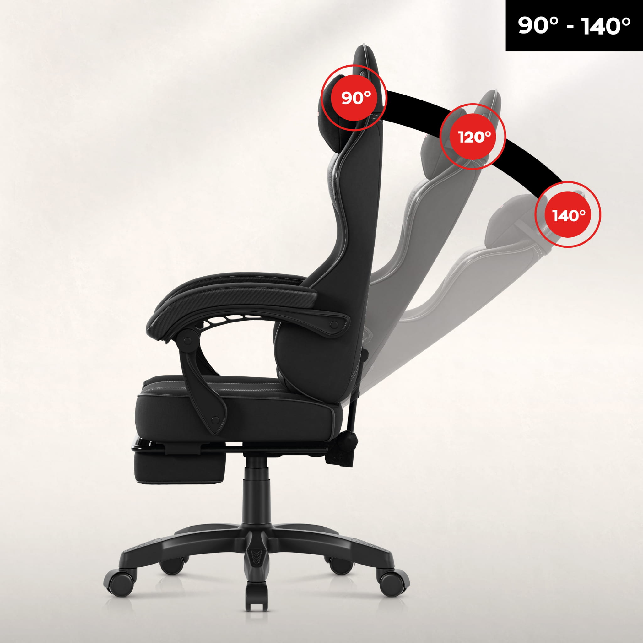 Fotel gamingowy Huzaro Force 3.7 Carbon Black