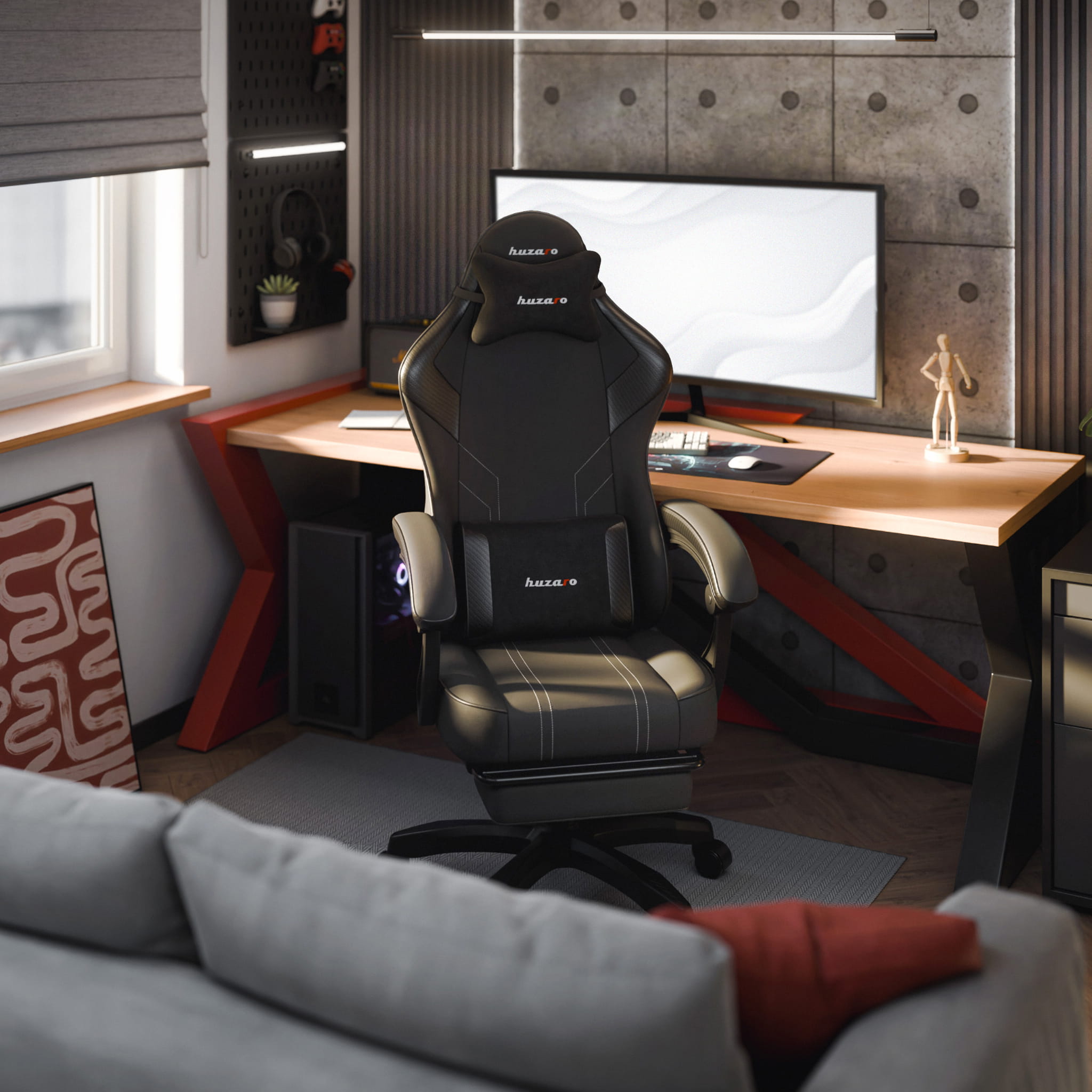 Fotel gamingowy Huzaro Force 3.7 Carbon Black