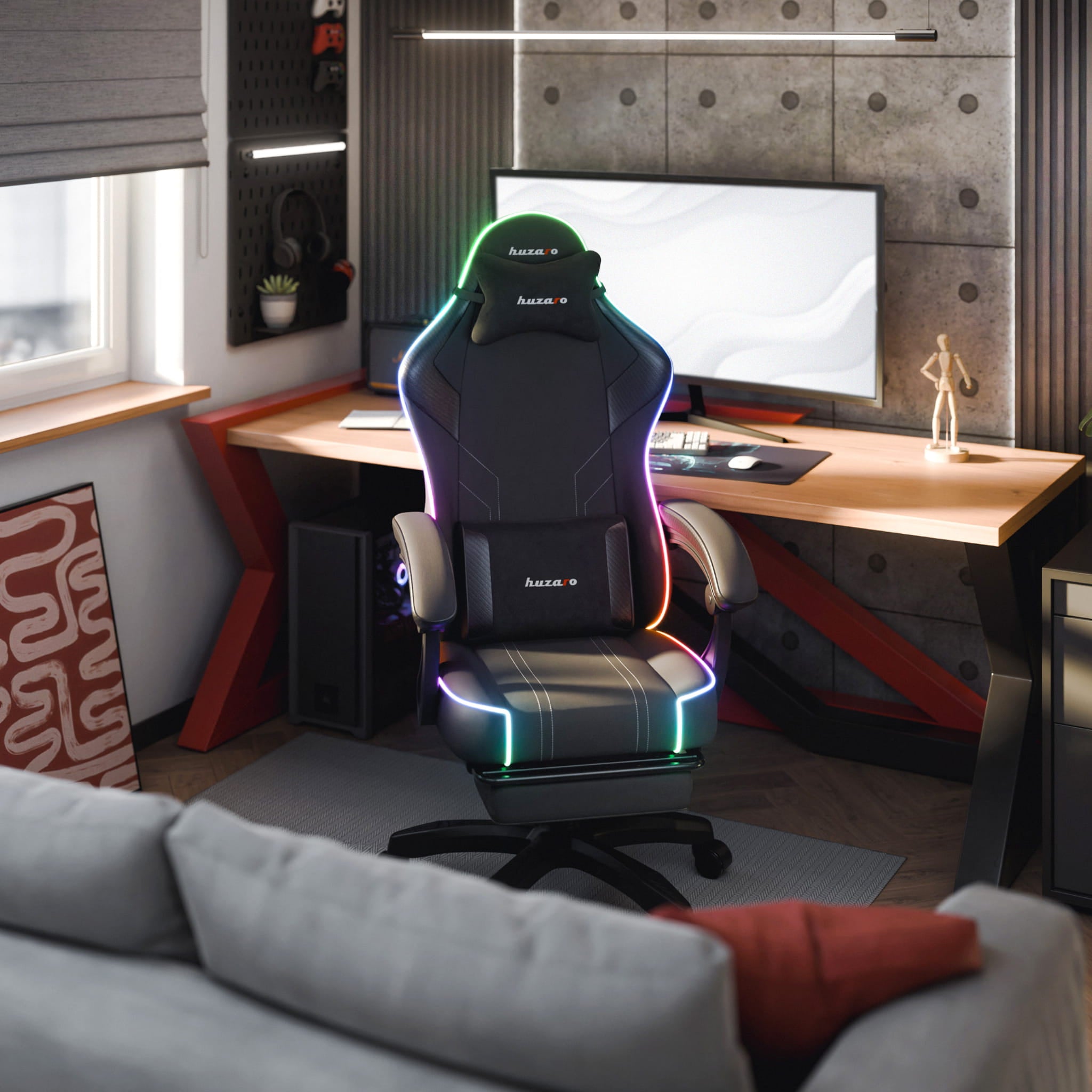 Fotel gamingowy Huzaro Force 3.7 RGB Black