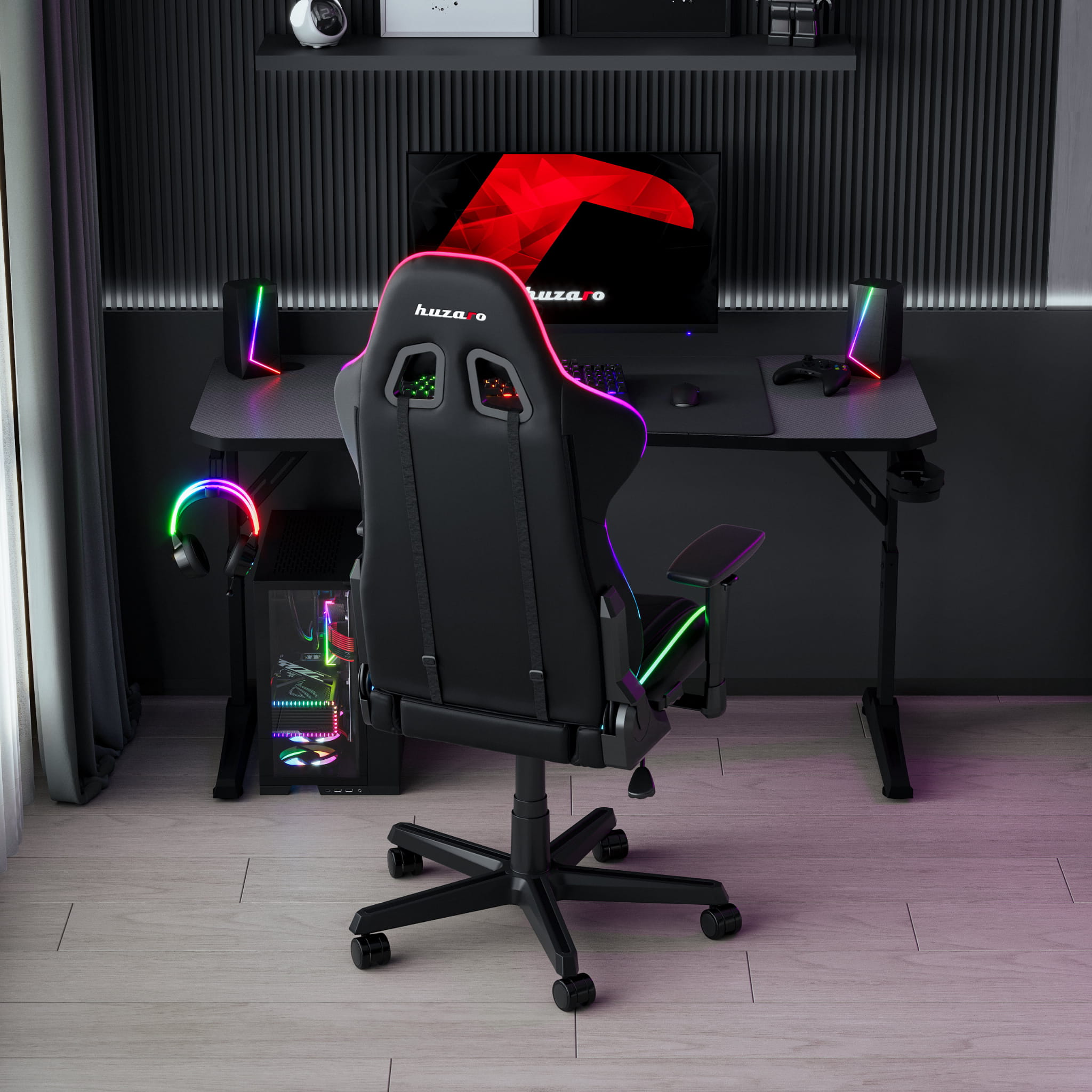 Biurko gamingowe Huzaro Hero 3.6 Black 140 cm