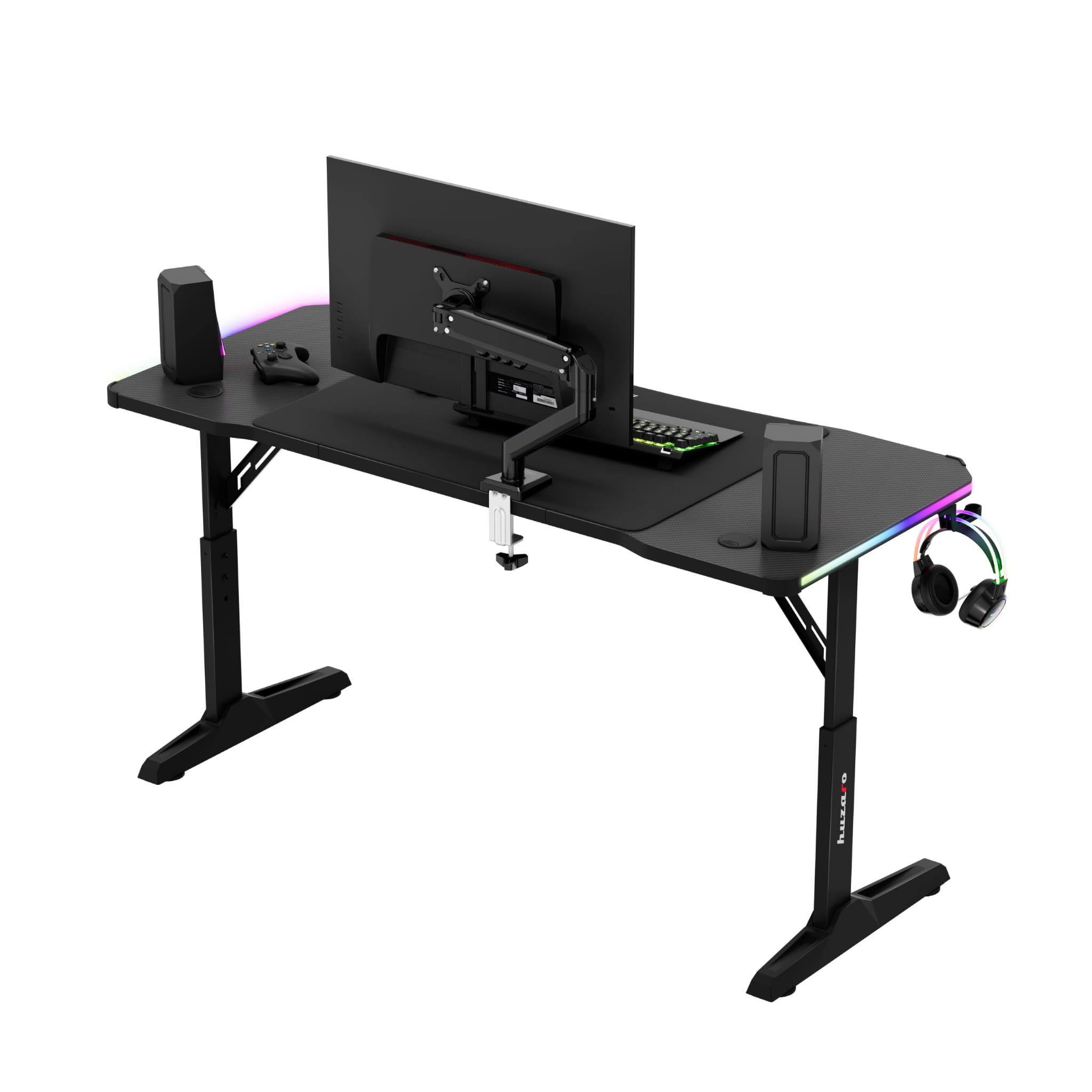 Biurko gamingowe Huzaro Hero 3.6 RGB LED Black 140 cm