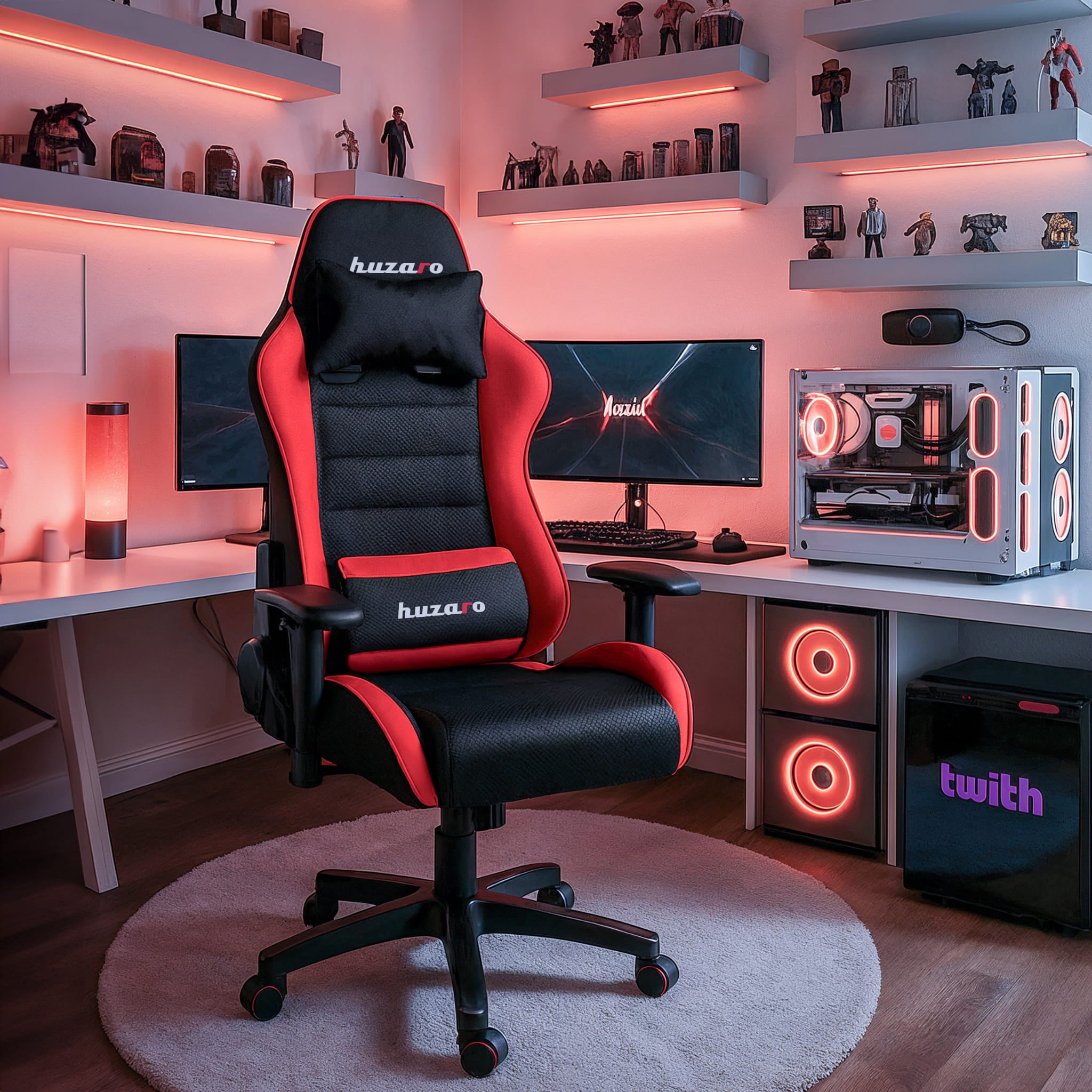 Fotel Gamingowy dla dziecka HUZARO RANGER 6.0 Red Mesh