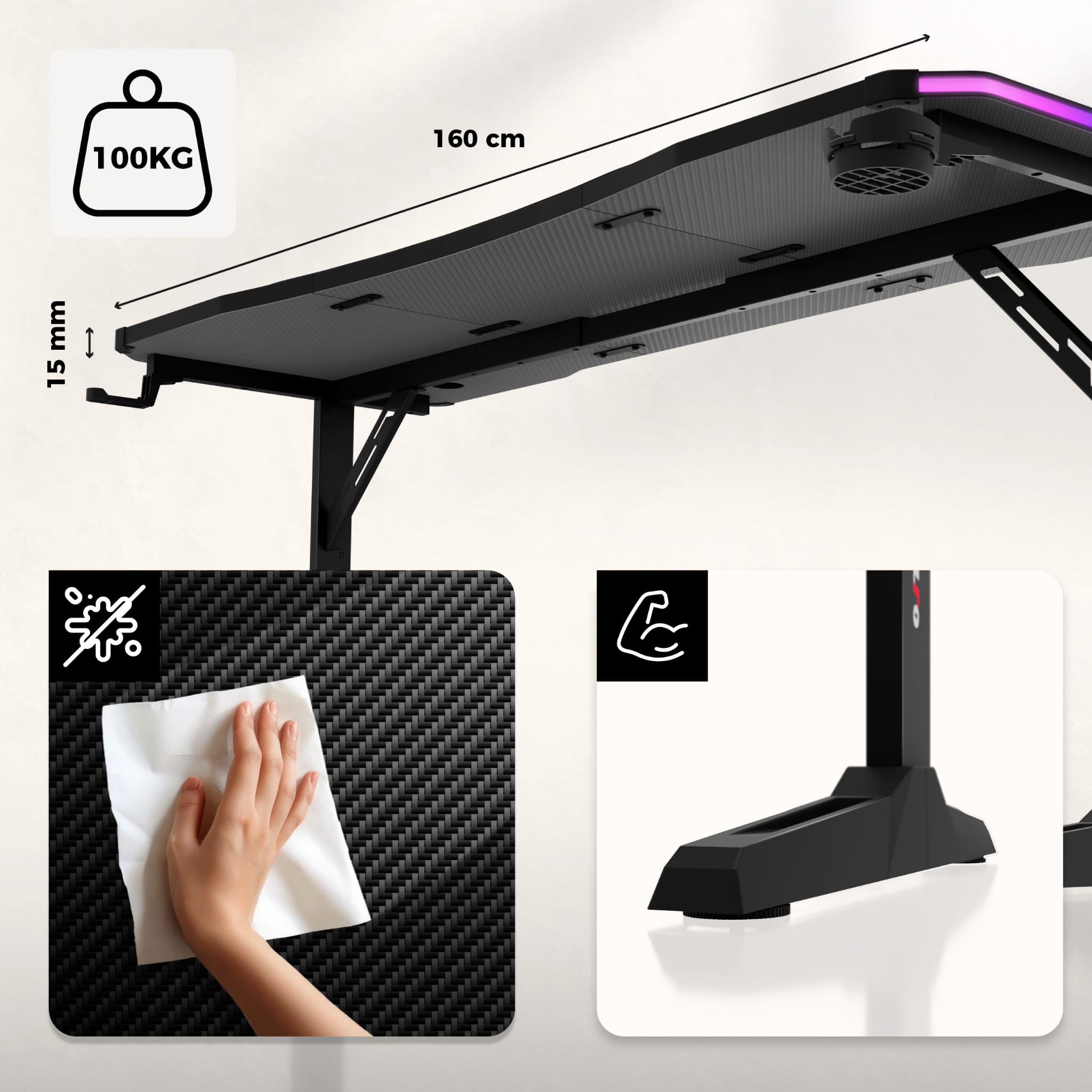 Jeszcze więcej miejsca – blat 160 × 60 cm