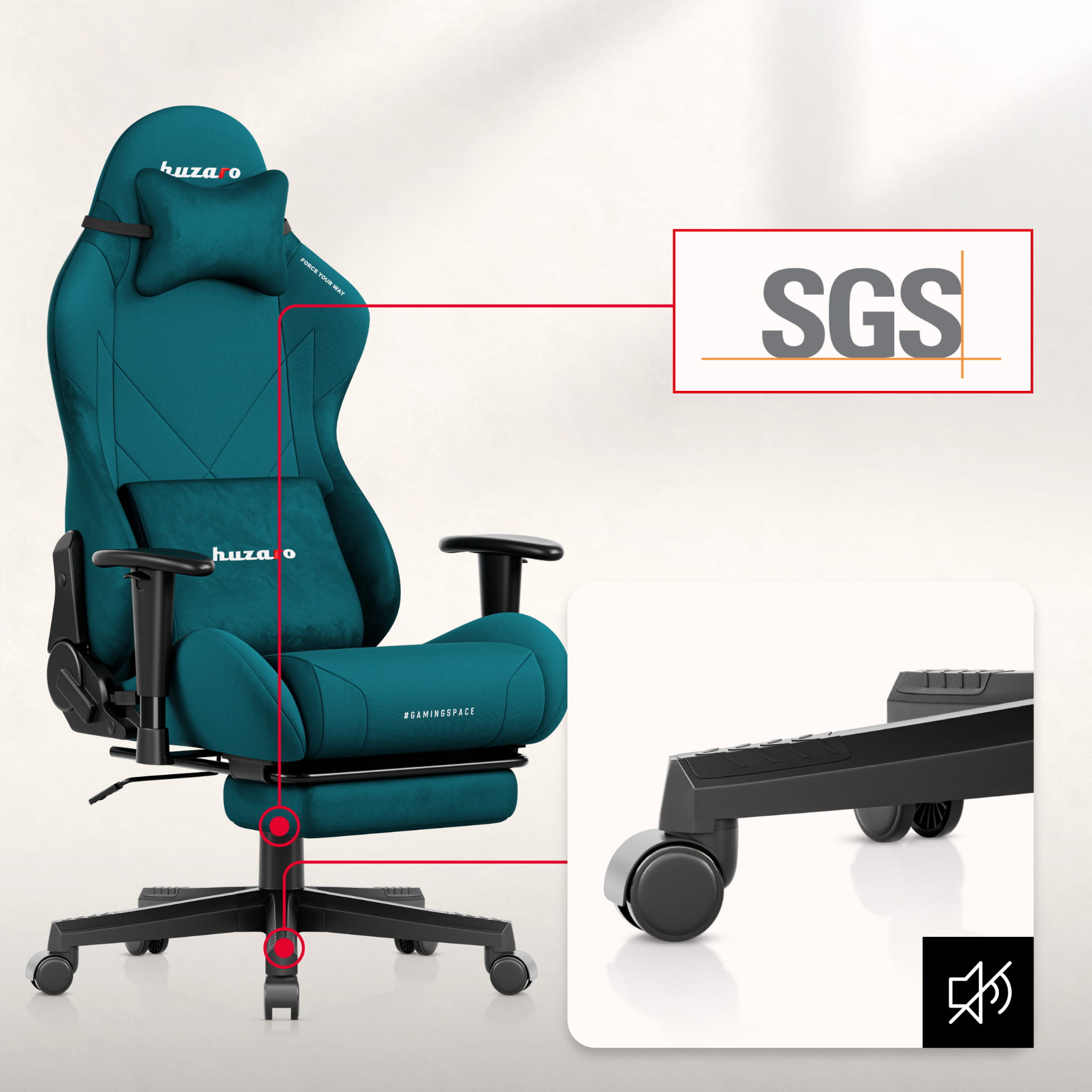 Fotel gamingowy Huzaro Force 5.7 Teal