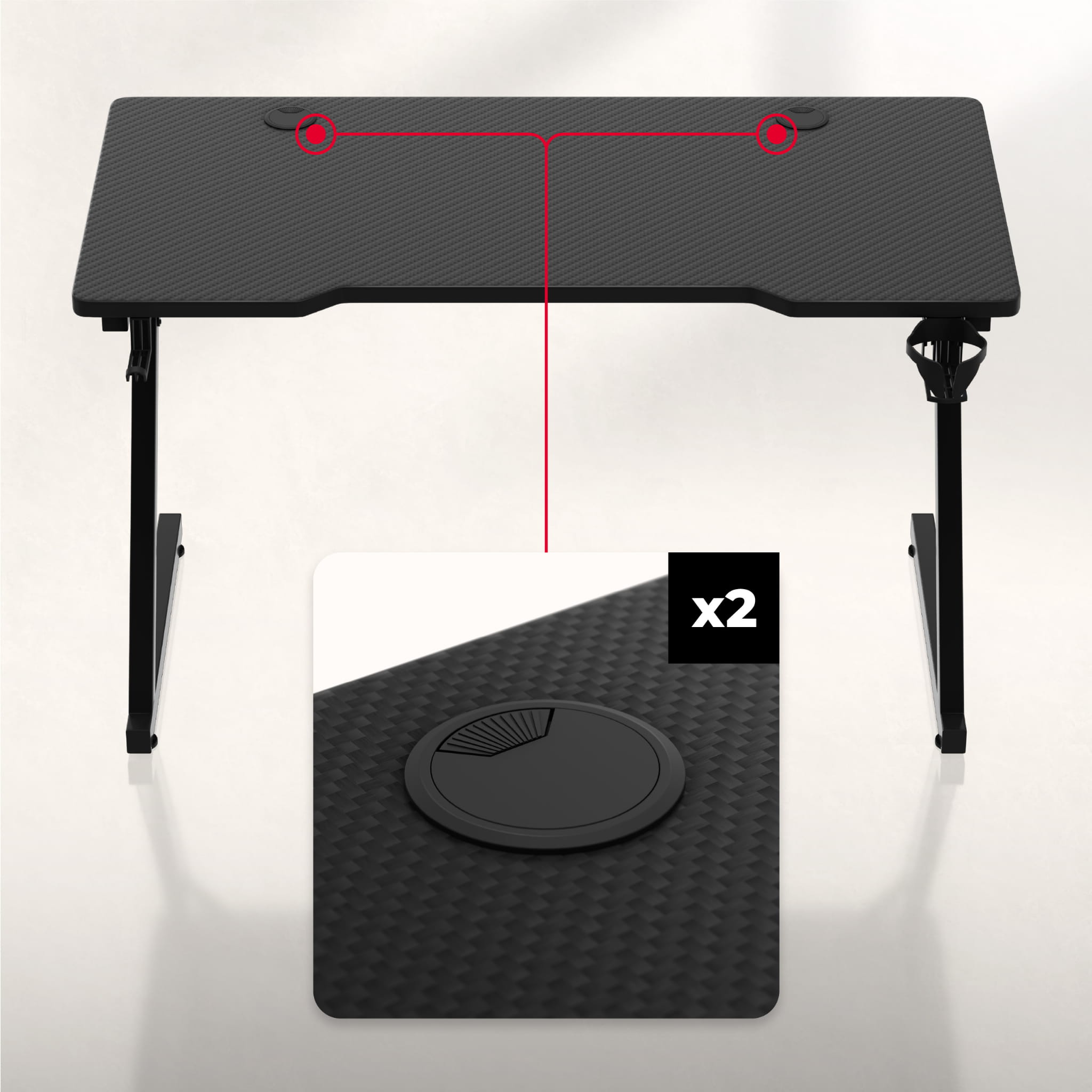 Biurko Gamingowe Huzaro Hero 2.5 Black 120 cm