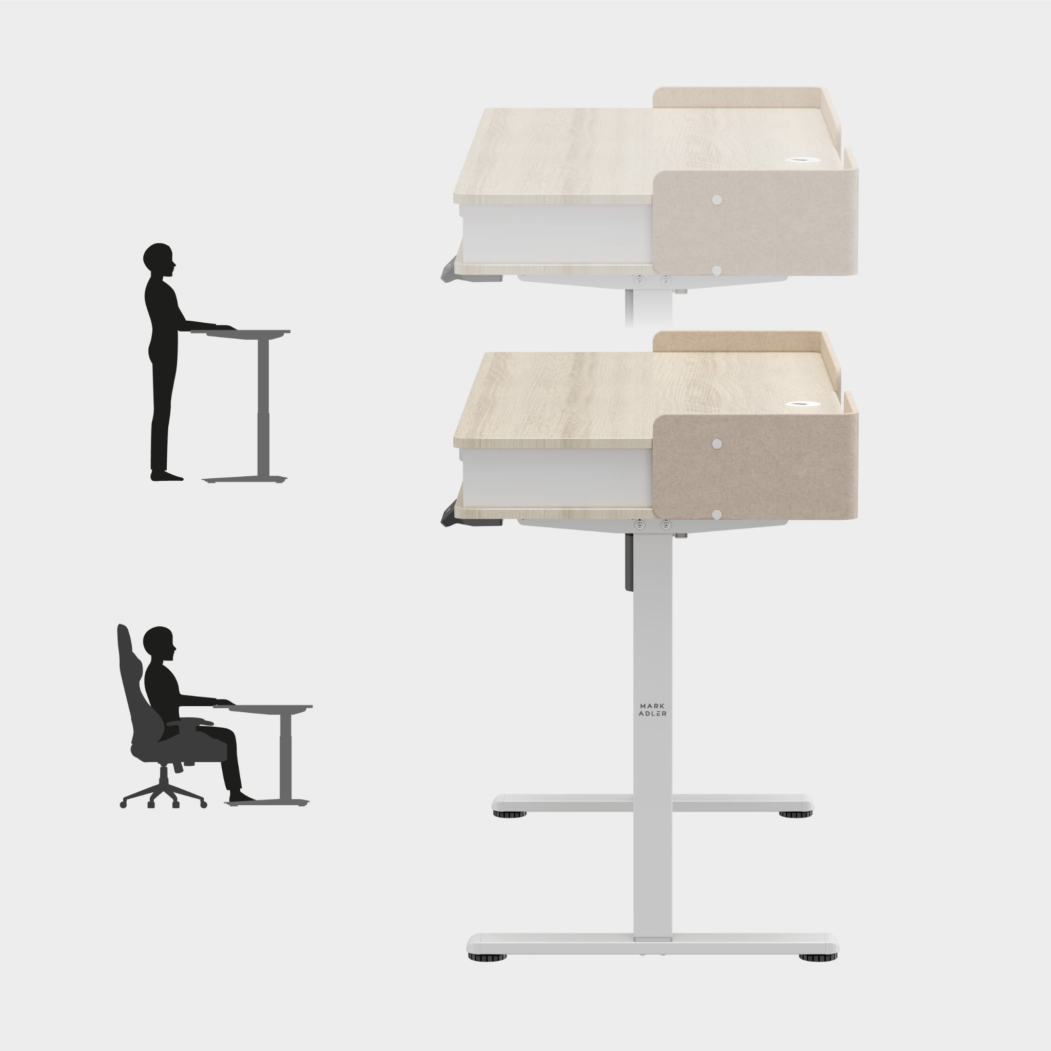 Biurko elektryczne Mark Adler Leader 8.0 White 120 cm OUTLET