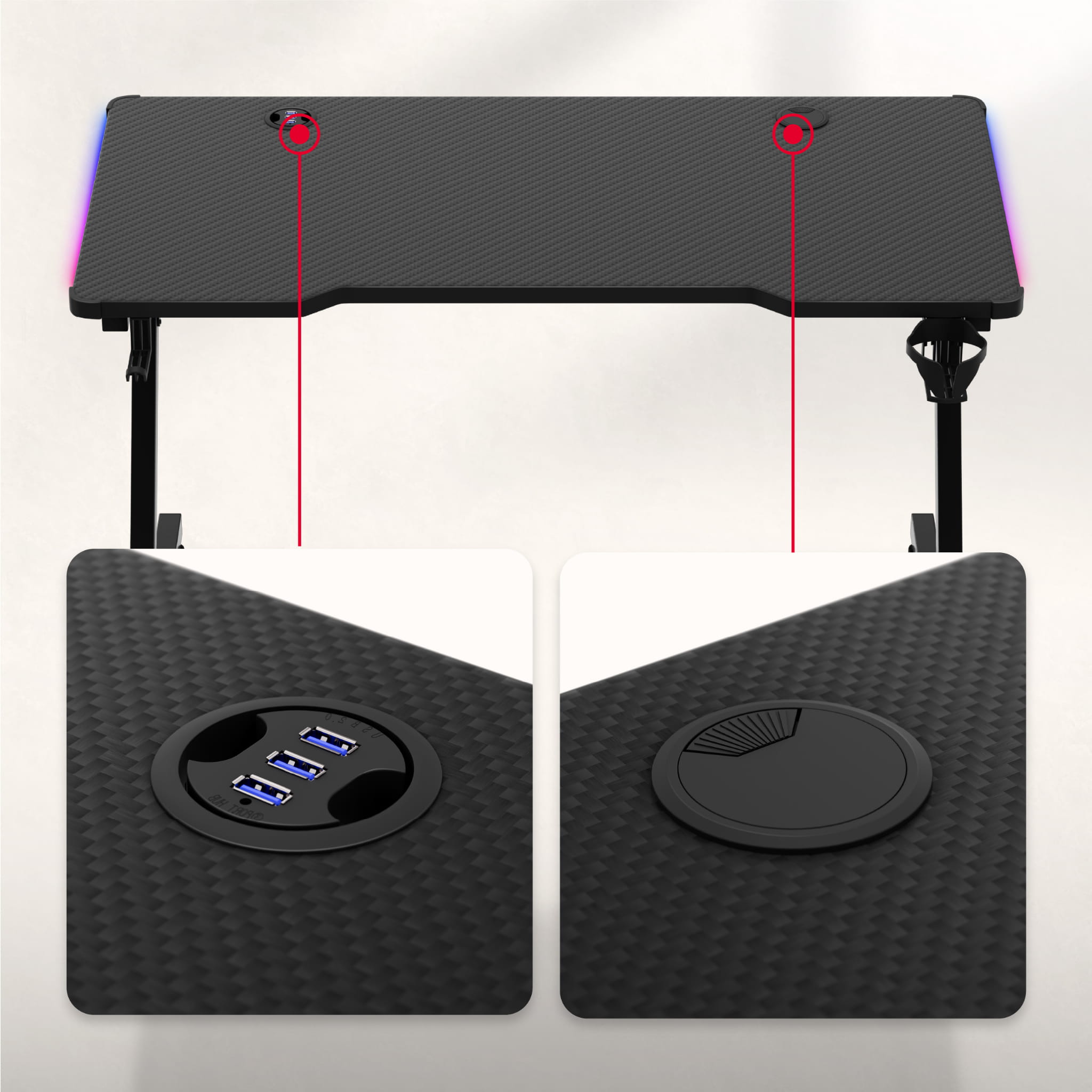 Biurko Gamingowe Huzaro Hero 2.5 RGB LED 120 cm